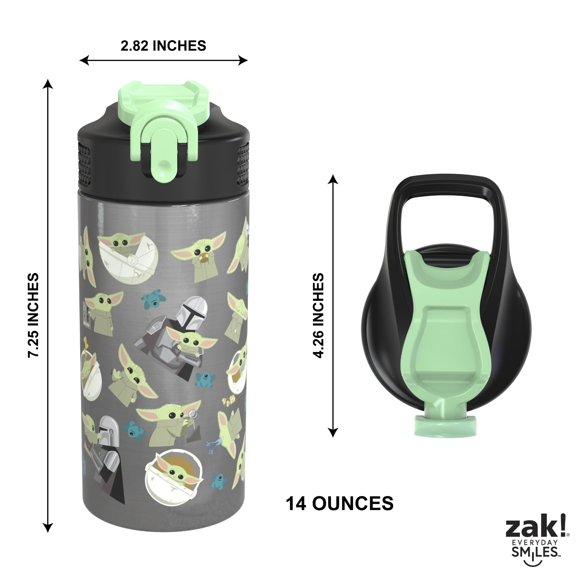 Foto 5 pulgar | Botella De Agua Zak! Star Wars: The Mandalorian: The Child, 414 Ml - Venta Internacional.