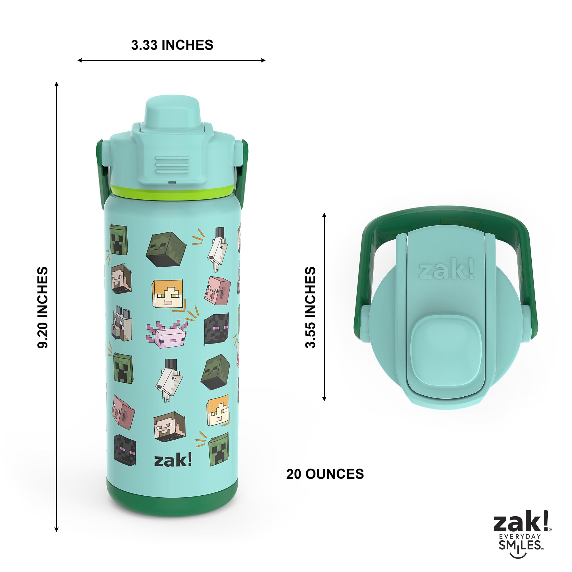 Foto 3 pulgar | Botella Aislante Zak Designs Beacon Minecraft 600 Ml - Venta Internacional.