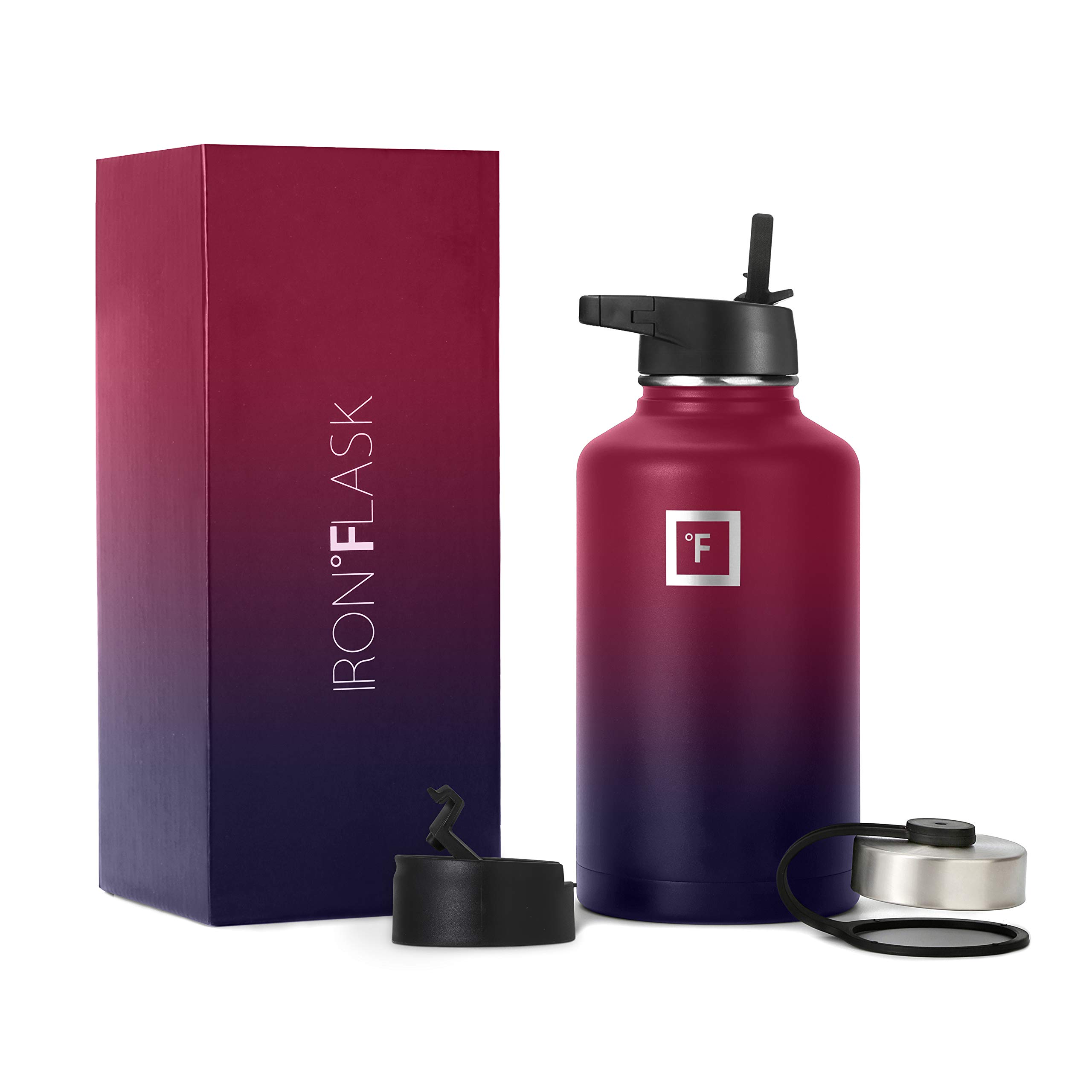 Botella De Hidratación Iron °flask Para Acampar Y Hacer Senderismo, 1,9 L, Color Arcoíris Oscuro - Venta Internacional