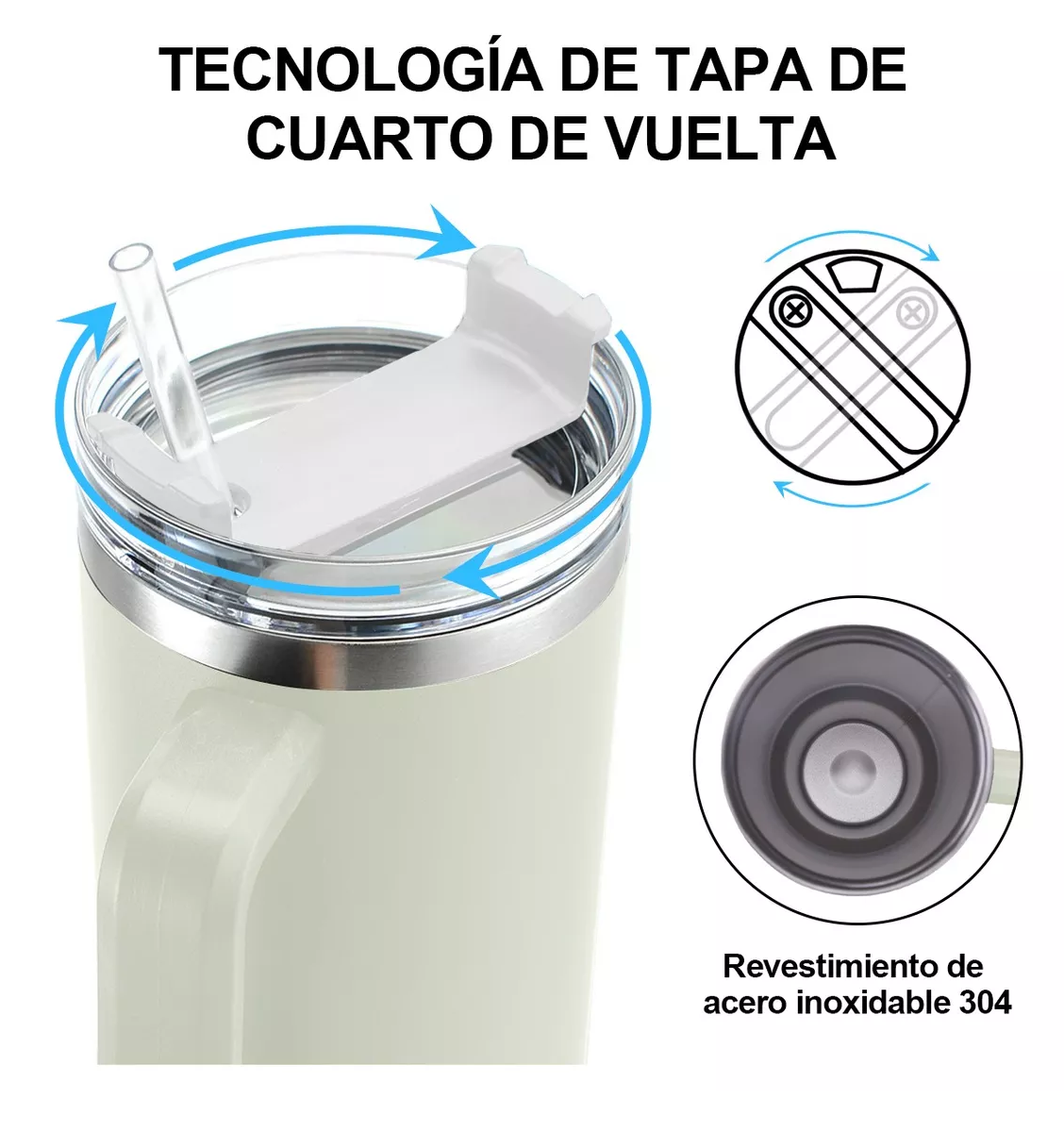 Foto 4 pulgar | Language Vaso Térmico De 40oz Acero Inoxidable Eo Safe Imports Esi-9137-1 Blanco