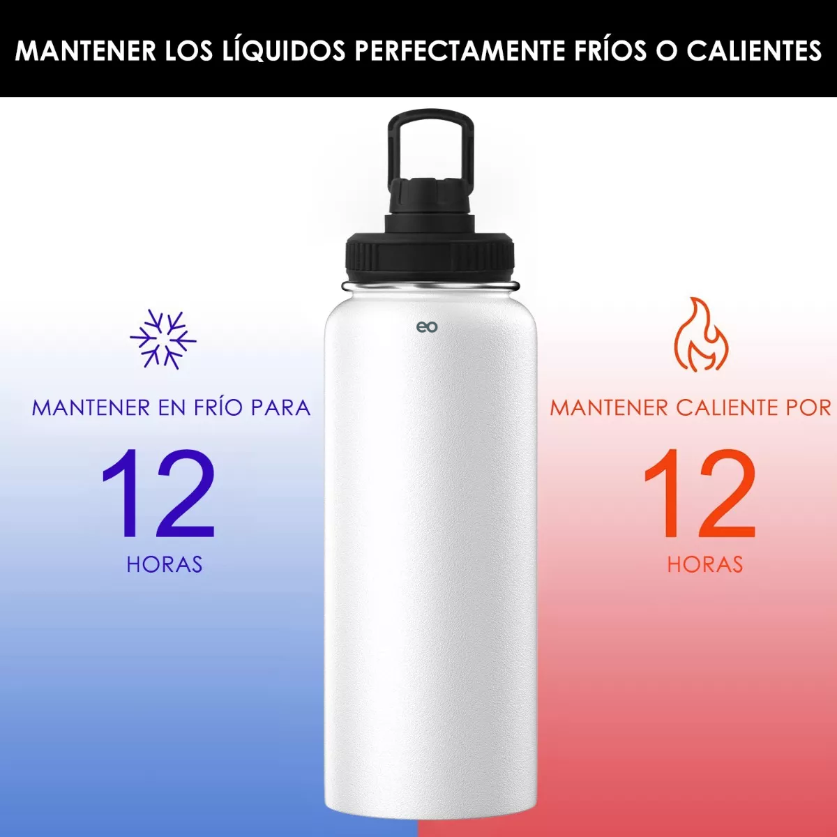 Foto 3 pulgar | Botella De Agua Fría/caliente De Acero Inoxidable De 1.2 L Eo Safe Imports Esi-12522-1 Blanco