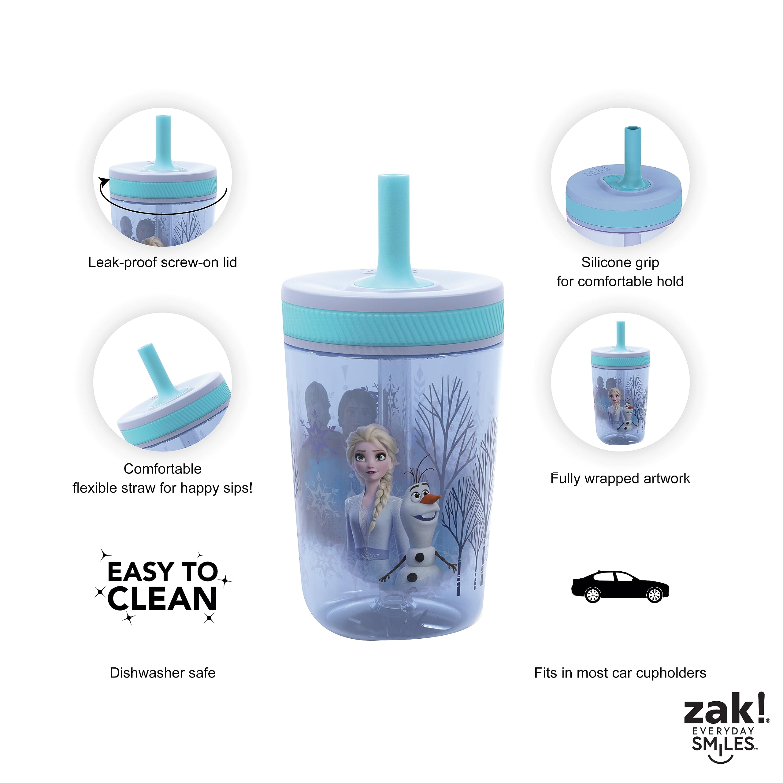 Foto 5 pulgar | Set De Vasos Zak Designs Disney Frozen Ii Movie Kelso, 450 Ml - Venta Internacional.