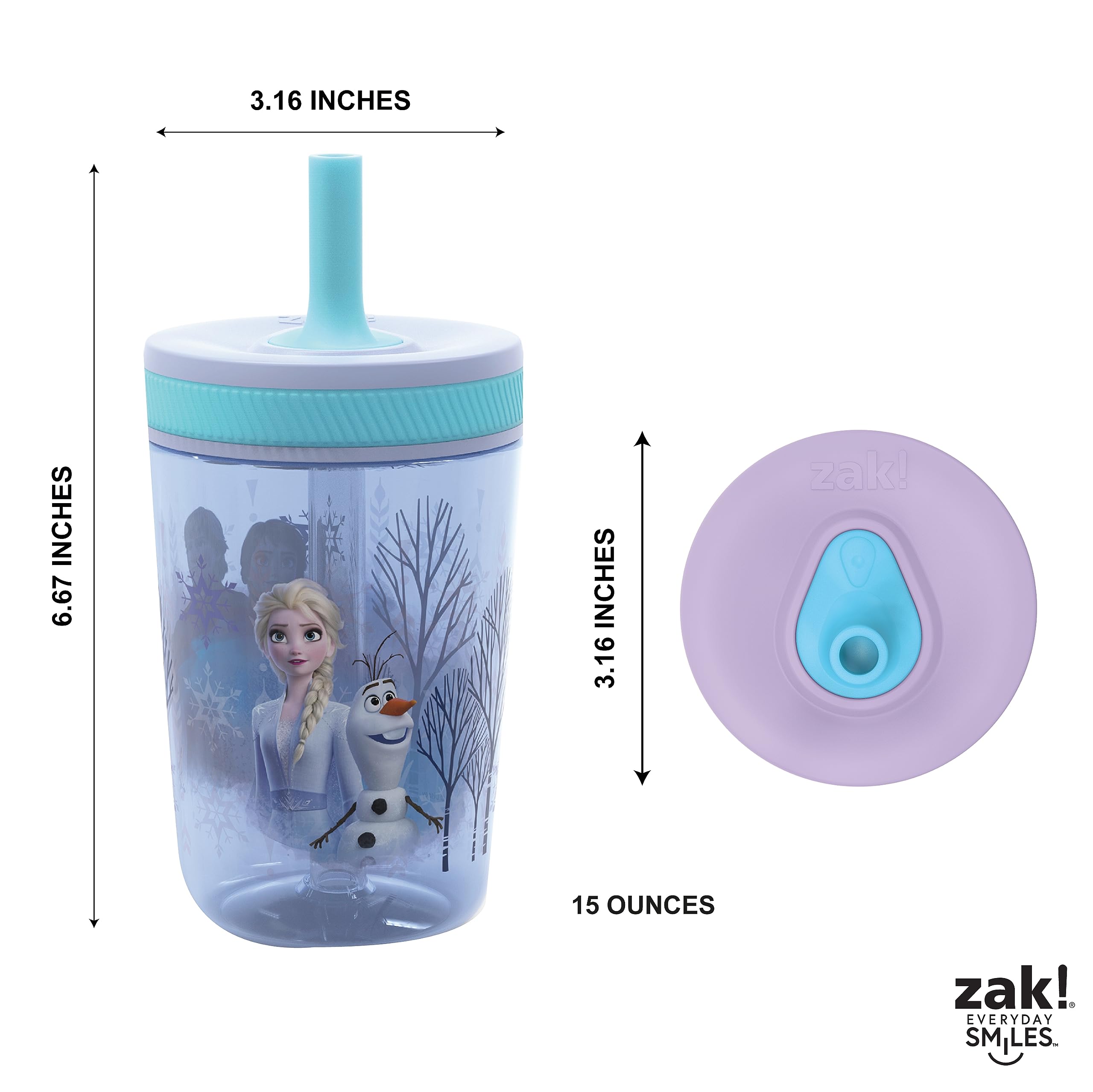 Foto 6 pulgar | Set De Vasos Zak Designs Disney Frozen Ii Movie Kelso, 450 Ml - Venta Internacional.