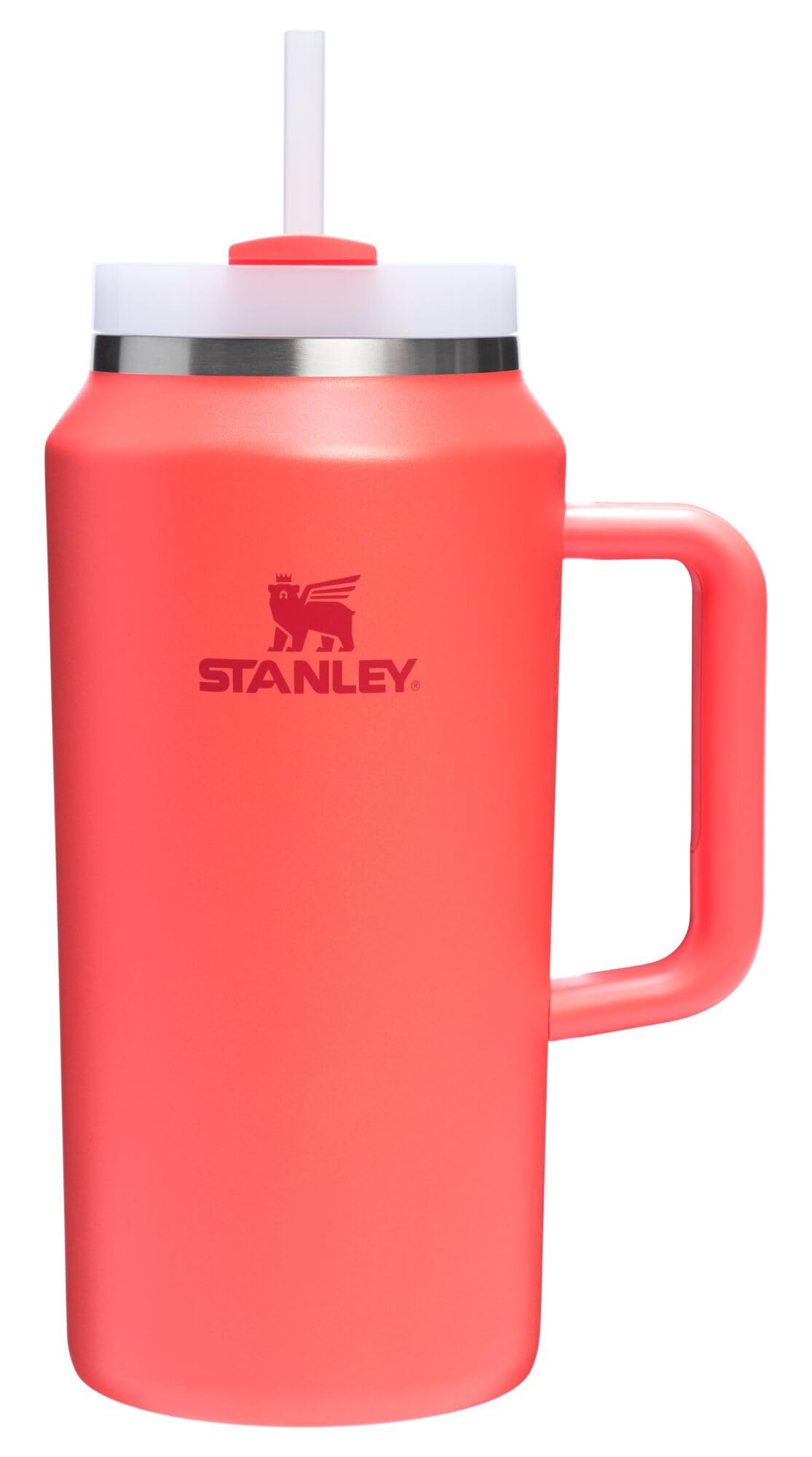 Vaso Stanley Quencher H2.0 Con Mango Y Pajita, 1,9 L, Color Coral - Venta Internacional.