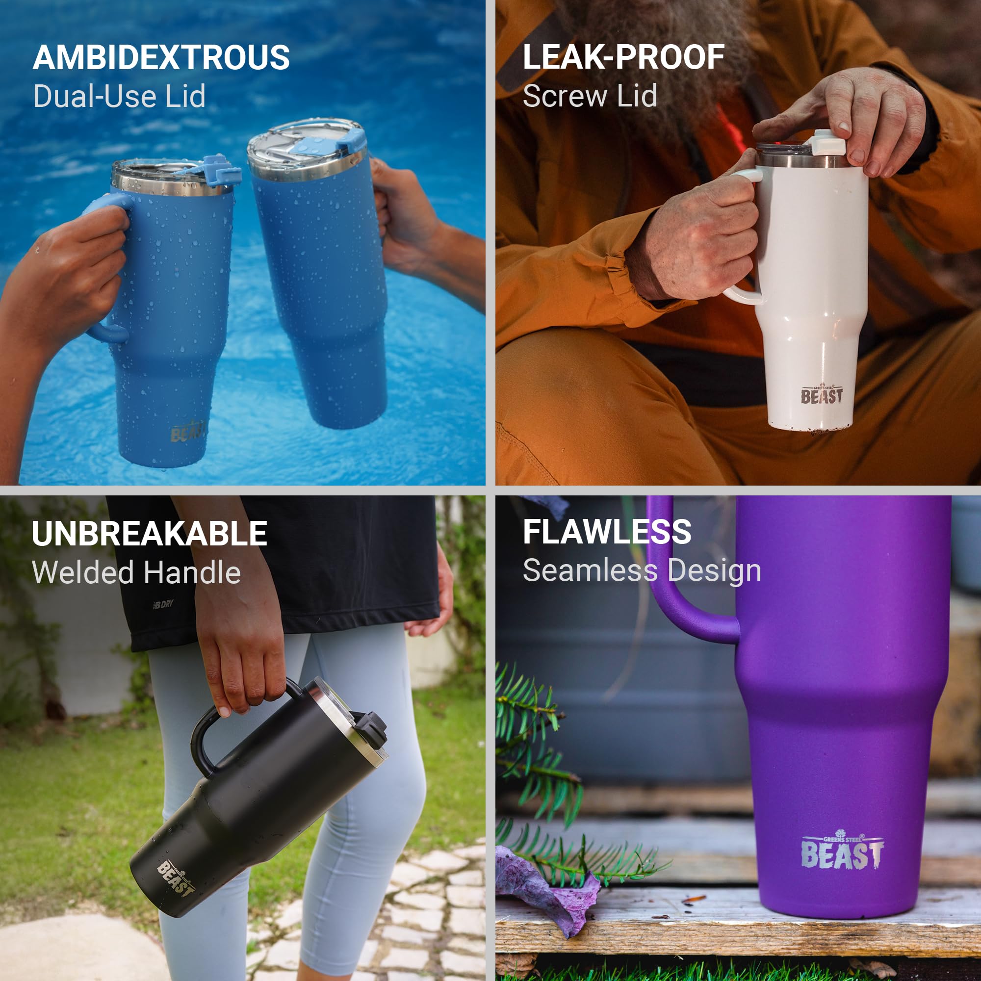 Foto 3 pulgar | Aspiradora Tumbler Greens Steel Beast De Acero Inoxidable De 1,5 L - Venta Internacional.