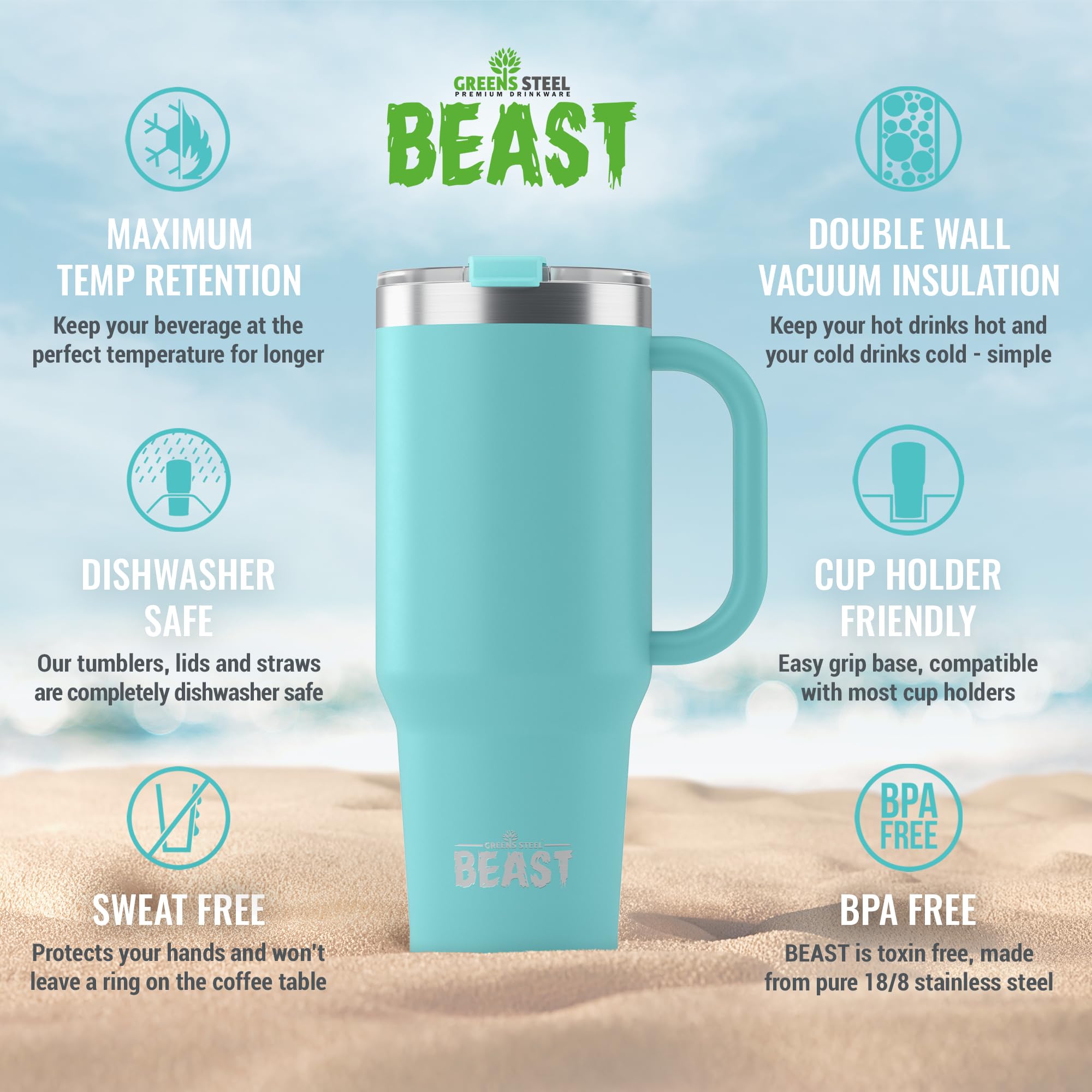 Foto 5 pulgar | Aspiradora Tumbler Greens Steel Beast De Acero Inoxidable De 1,5 L - Venta Internacional.