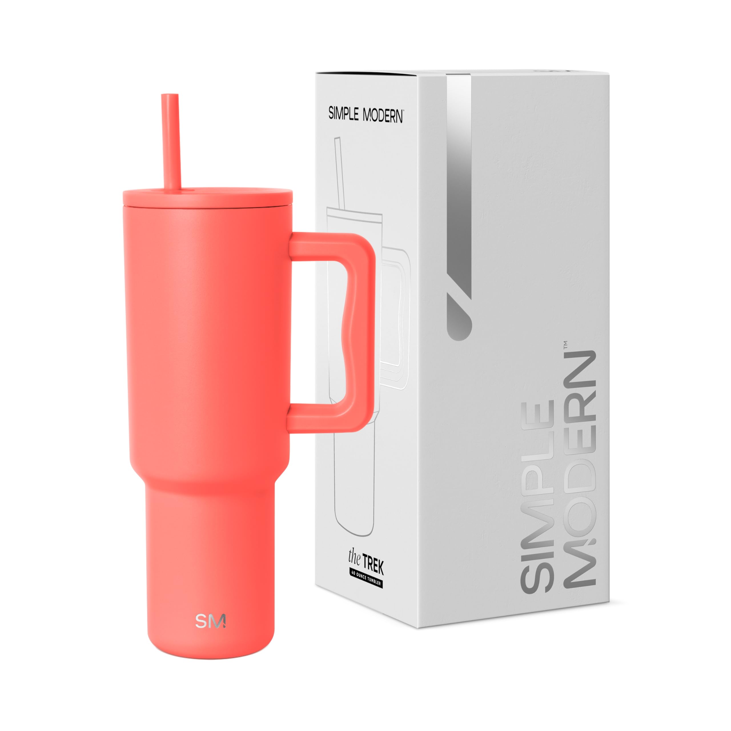Vaso Simple Modern Trek De 1,2 L Con Asa Y Tapa Con Pajita - Venta Internacional.