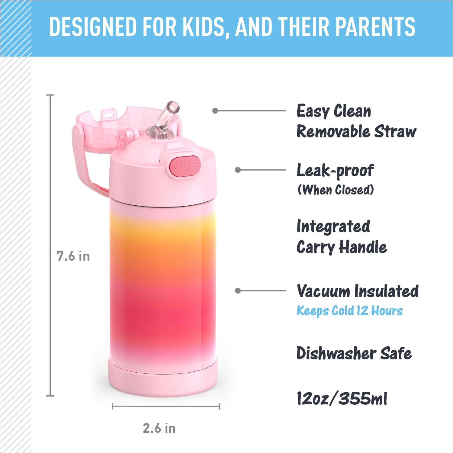 Foto 3 pulgar | Botella De Agua Thermos Funtainer Kids De Acero Inoxidable De 350 Ml - Venta Internacional.