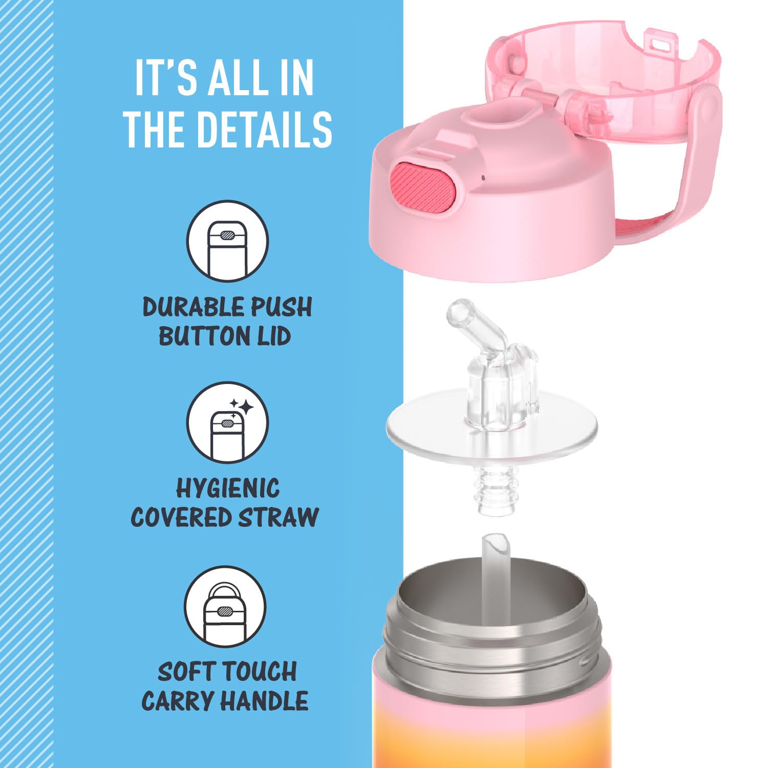 Foto 5 pulgar | Botella De Agua Thermos Funtainer Kids De Acero Inoxidable De 350 Ml - Venta Internacional.