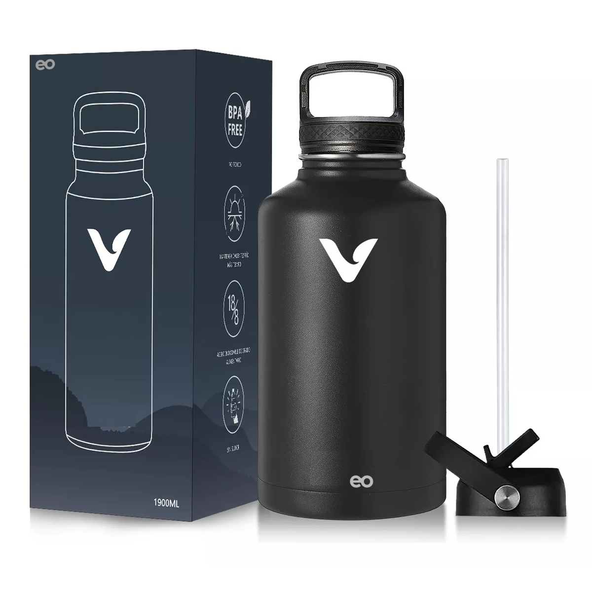 Termo Vaso-botella Acero Inoxidable Con Fría/caliente Eo Safe Imports Esi-15953-1 Negro
