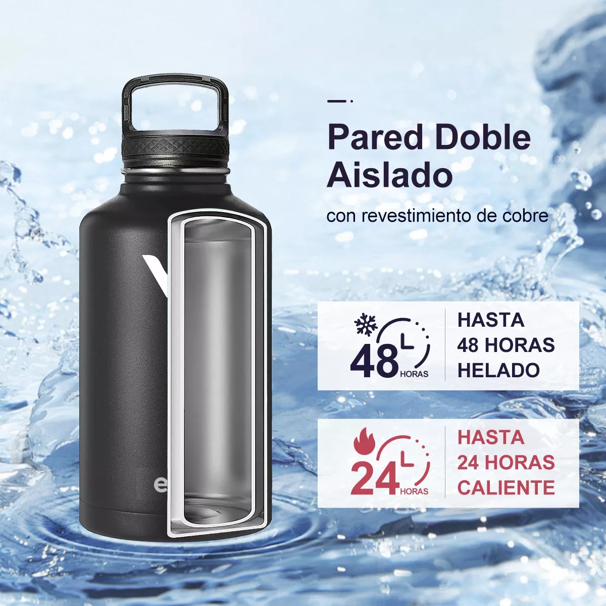 Foto 3 pulgar | Termo Vaso-botella Acero Inoxidable Con Fría/caliente Eo Safe Imports Esi-15953-1 Negro