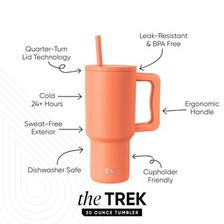 Foto 2 | Vaso Simple Modern Trek De 30 Onzas Con Asa Y Tapa Con Pajita - Venta Internacional.