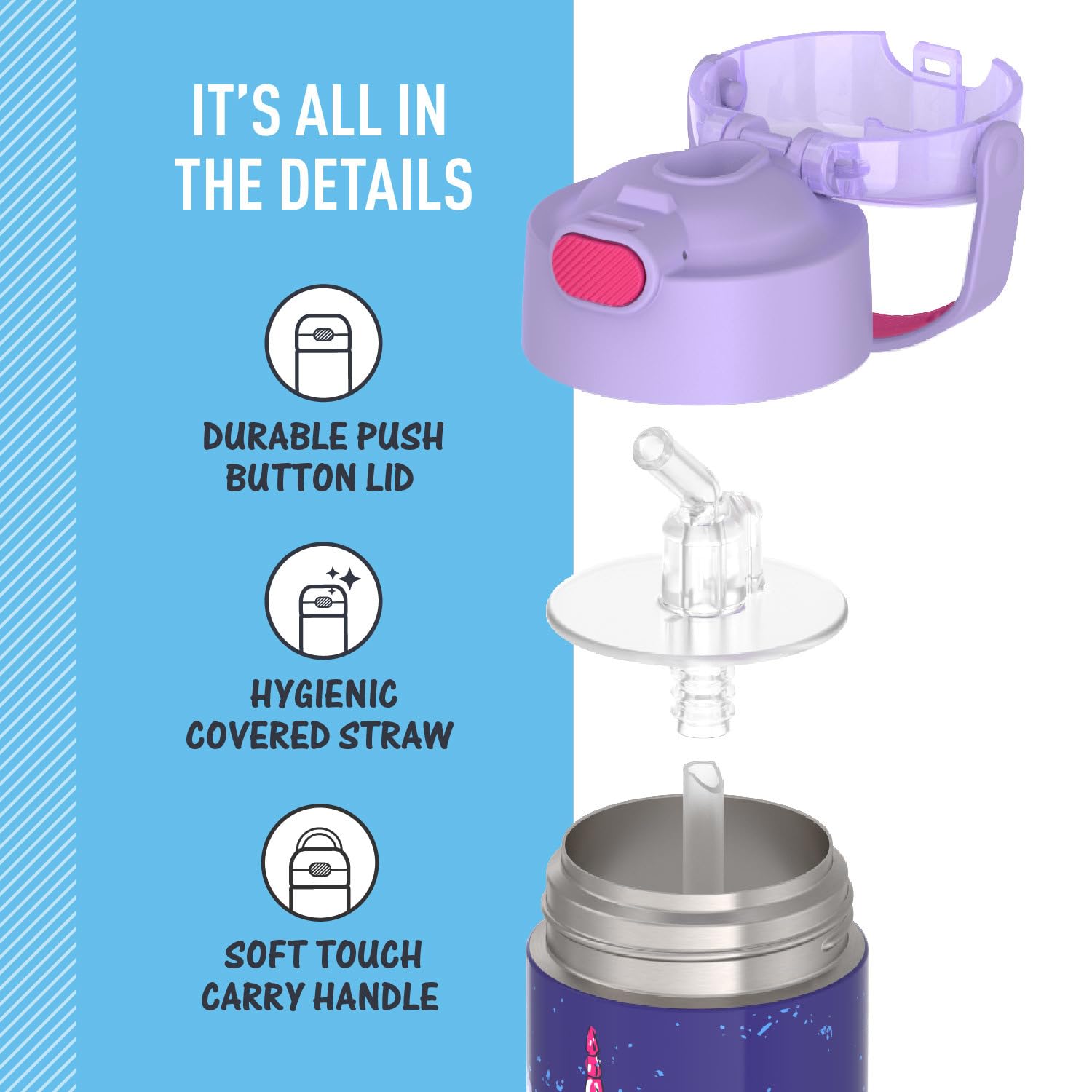 Foto 5 pulgar | Botella De Agua Thermos Funtainer 350 Ml Para Niños De Acero Inoxidable - Venta Internacional.