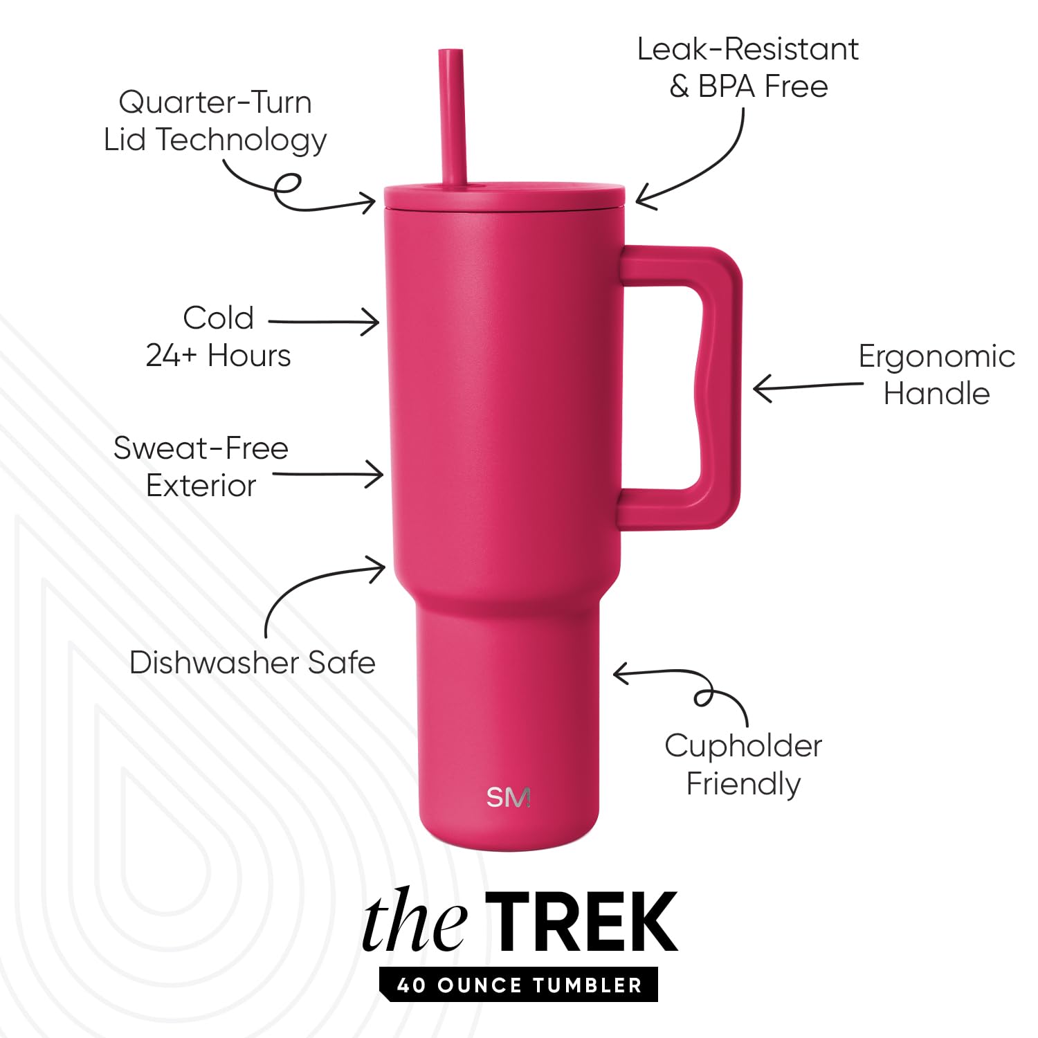 Foto 3 pulgar | Vaso Simple Modern Trek De 1,2 L Con Asa Y Tapa Con Pajita - Venta Internacional.
