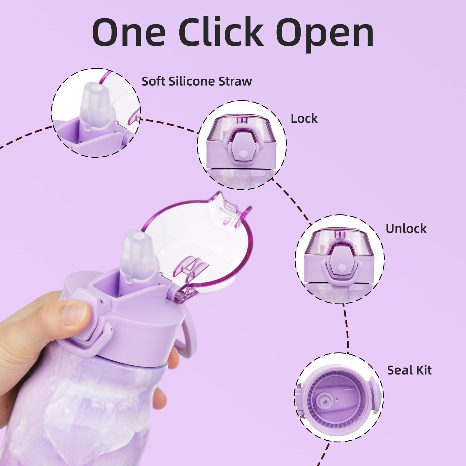 Foto 4 pulgar | Botella De Agua Bjpkpk Aislada De Acero Inoxidable De 750 Ml Con Pajita - Venta Internacional.