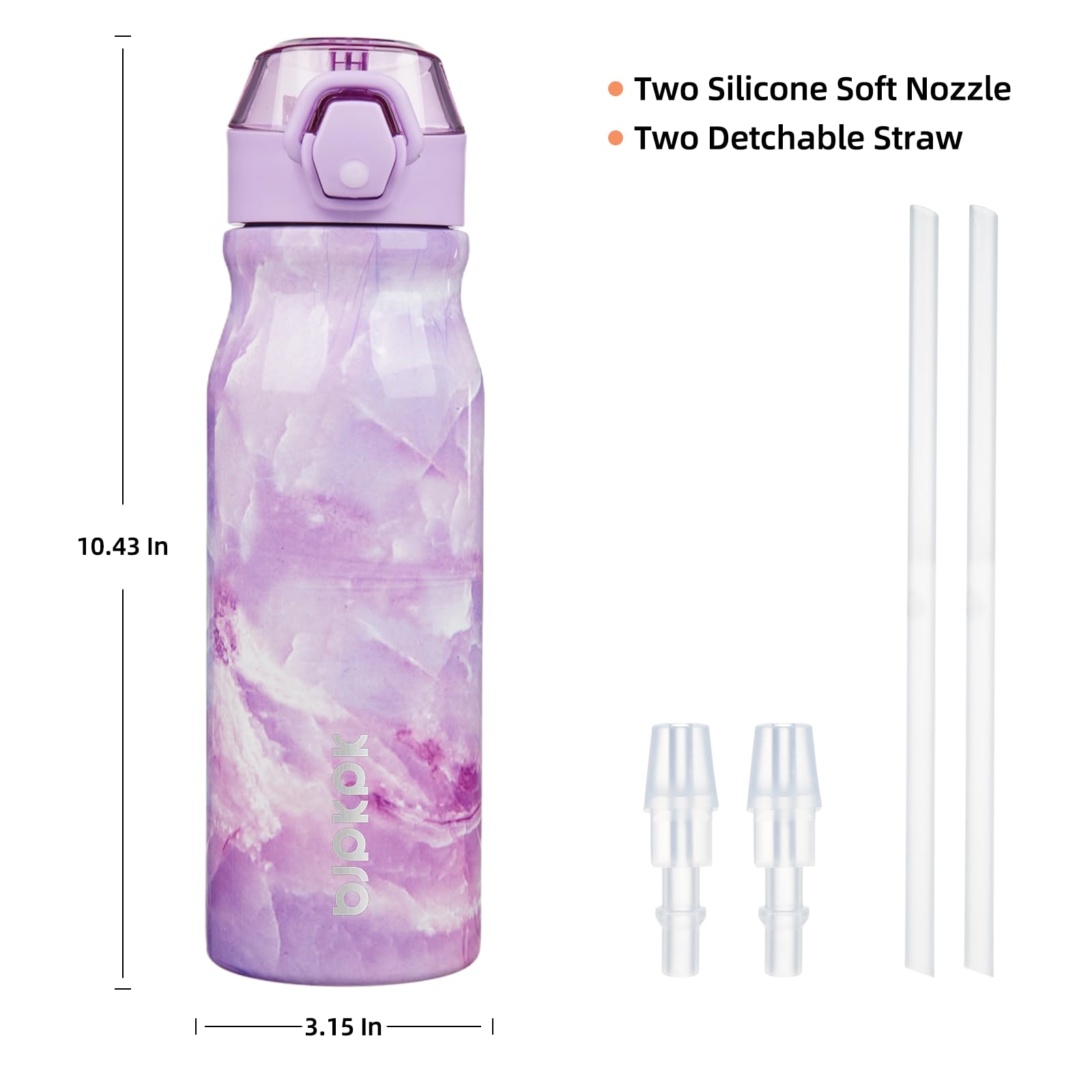 Foto 5 pulgar | Botella De Agua Bjpkpk Aislada De Acero Inoxidable De 750 Ml Con Pajita - Venta Internacional.