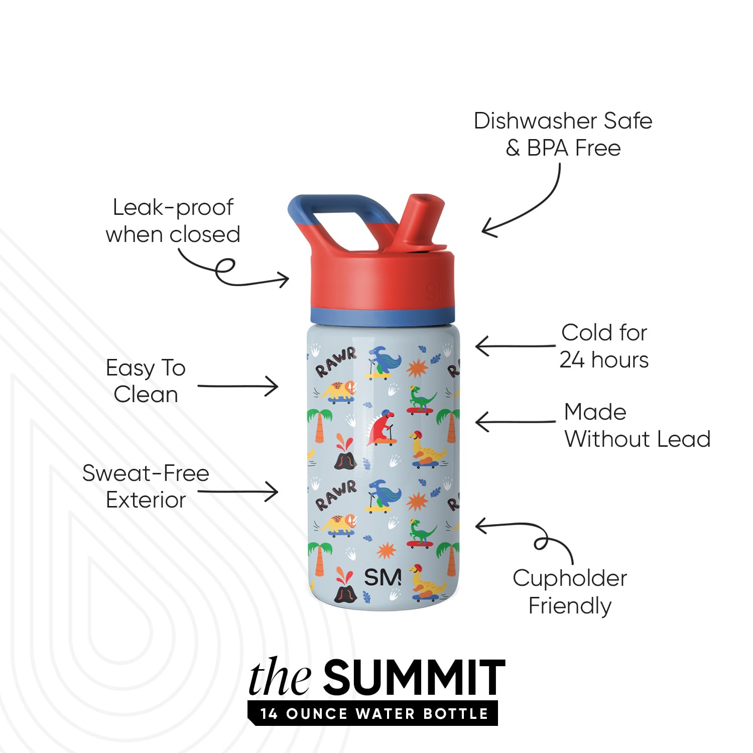 Foto 2 | Botella De Agua Simple Modern Kids Summit De Acero Inoxidable De 400 Ml - Venta Internacional.