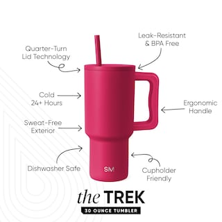 Foto 2 | Vaso Simple Modern Trek De 30 Onzas Con Asa Y Tapa Con Pajita - Venta Internacional.