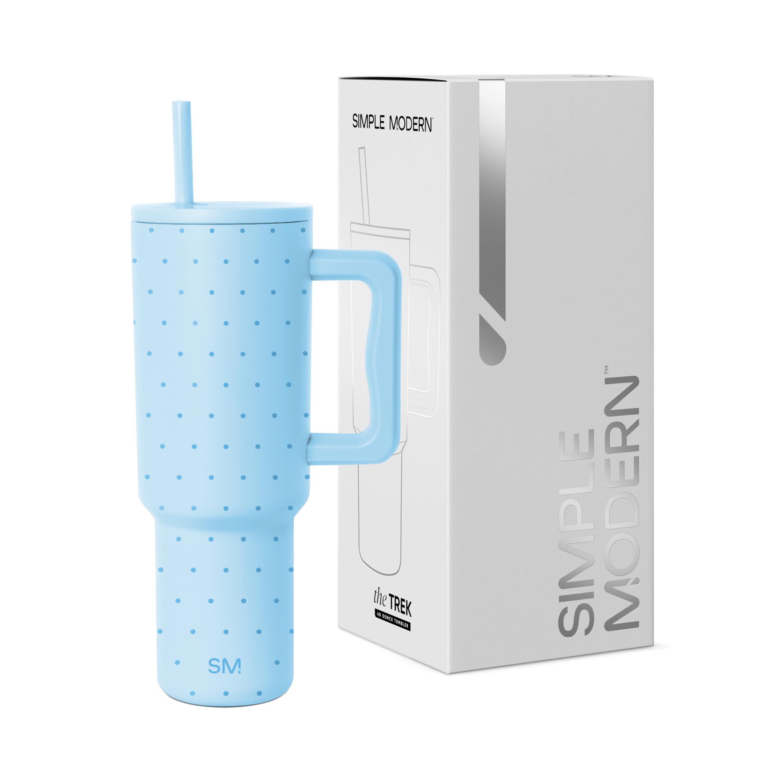 Vaso Simple Modern Trek De 1,2 L Con Asa Y Tapa Con Pajita, Color Aguamarina - Venta Internacional.