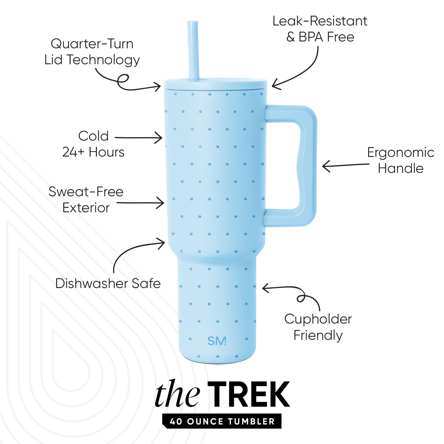 Foto 3 pulgar | Vaso Simple Modern Trek De 1,2 L Con Asa Y Tapa Con Pajita, Color Aguamarina - Venta Internacional.