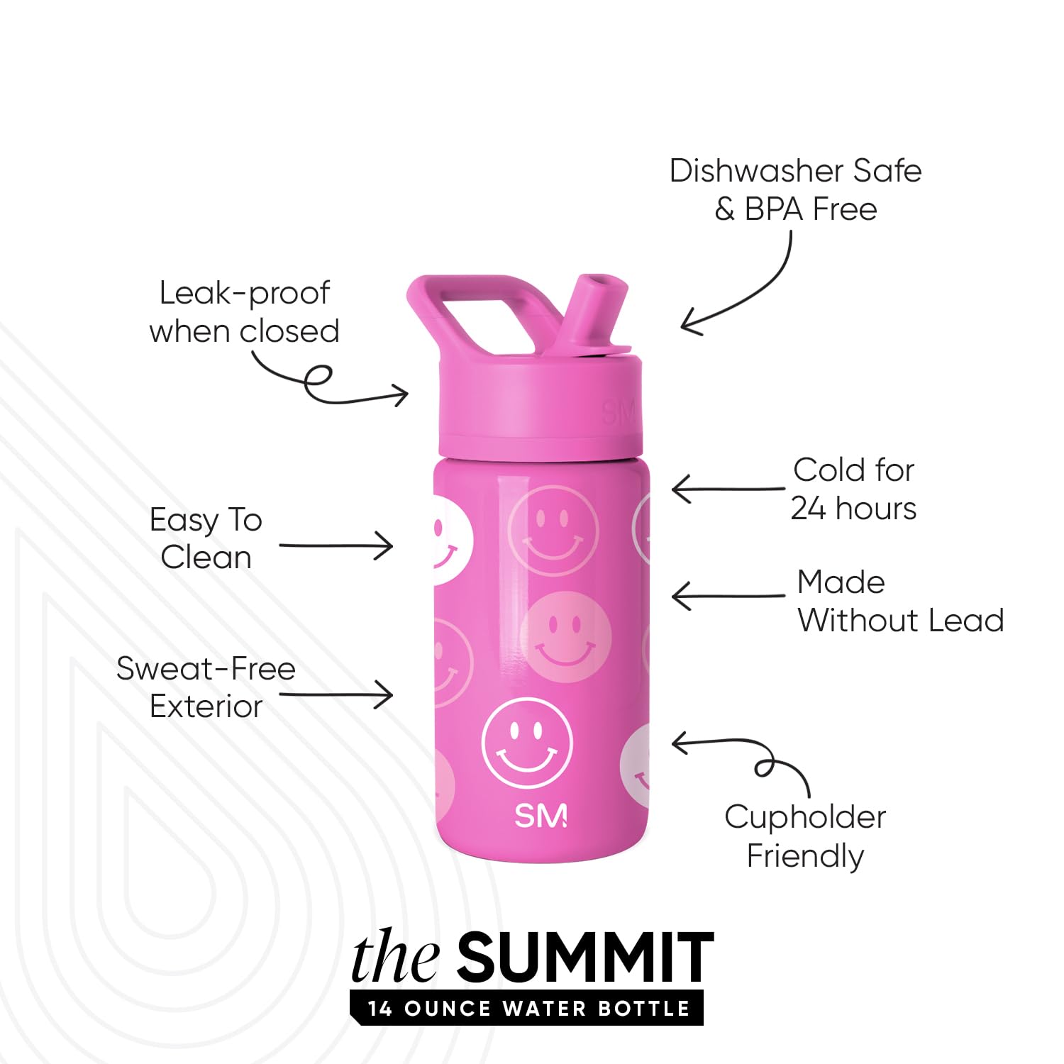 Foto 2 | Botella De Agua Simple Modern Kids Summit De Acero Inoxidable De 400 Ml - Venta Internacional.