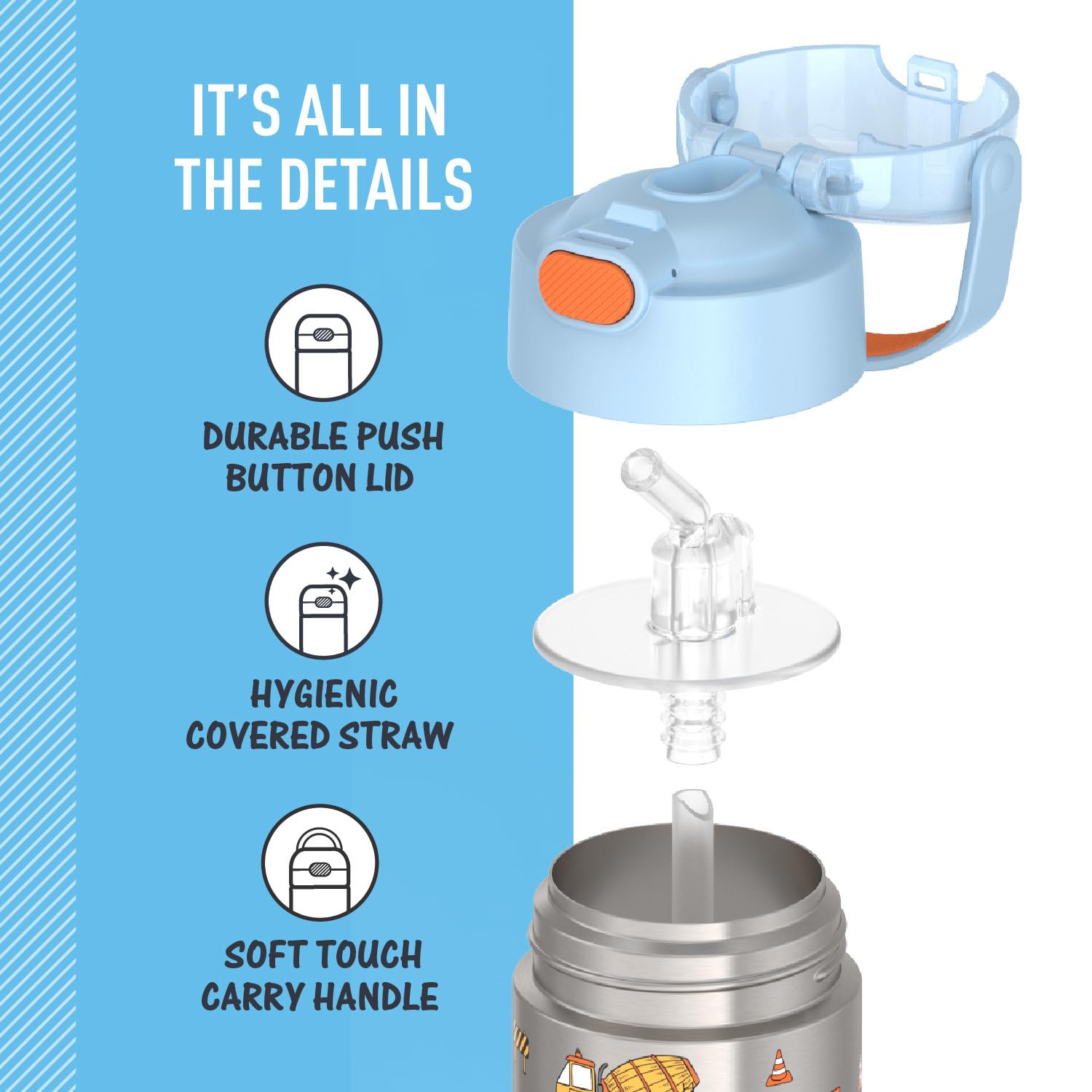 Foto 5 pulgar | Botella De Agua Thermos Funtainer Kids De Acero Inoxidable De 350 Ml - Venta Internacional.