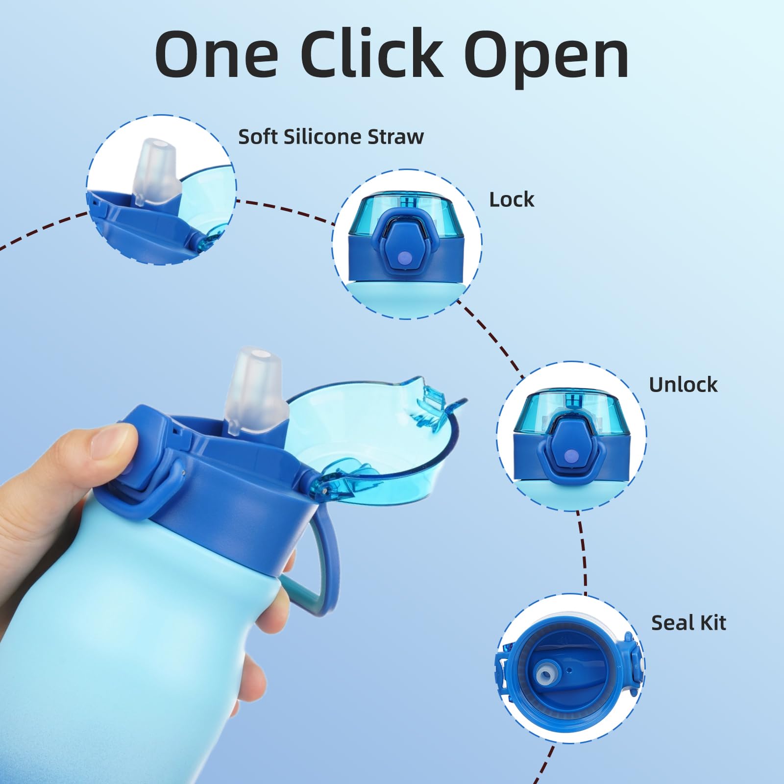Foto 4 pulgar | Botella De Agua Aislante Bjpkpk De Acero Inoxidable De 750 Ml Con Pajita - Venta Internacional.