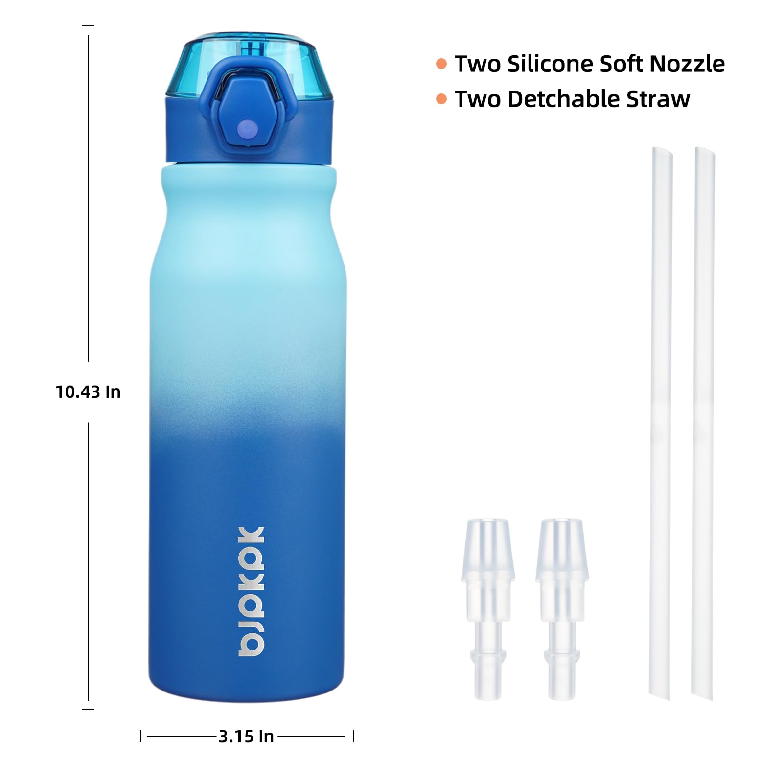 Foto 5 pulgar | Botella De Agua Aislante Bjpkpk De Acero Inoxidable De 750 Ml Con Pajita - Venta Internacional.