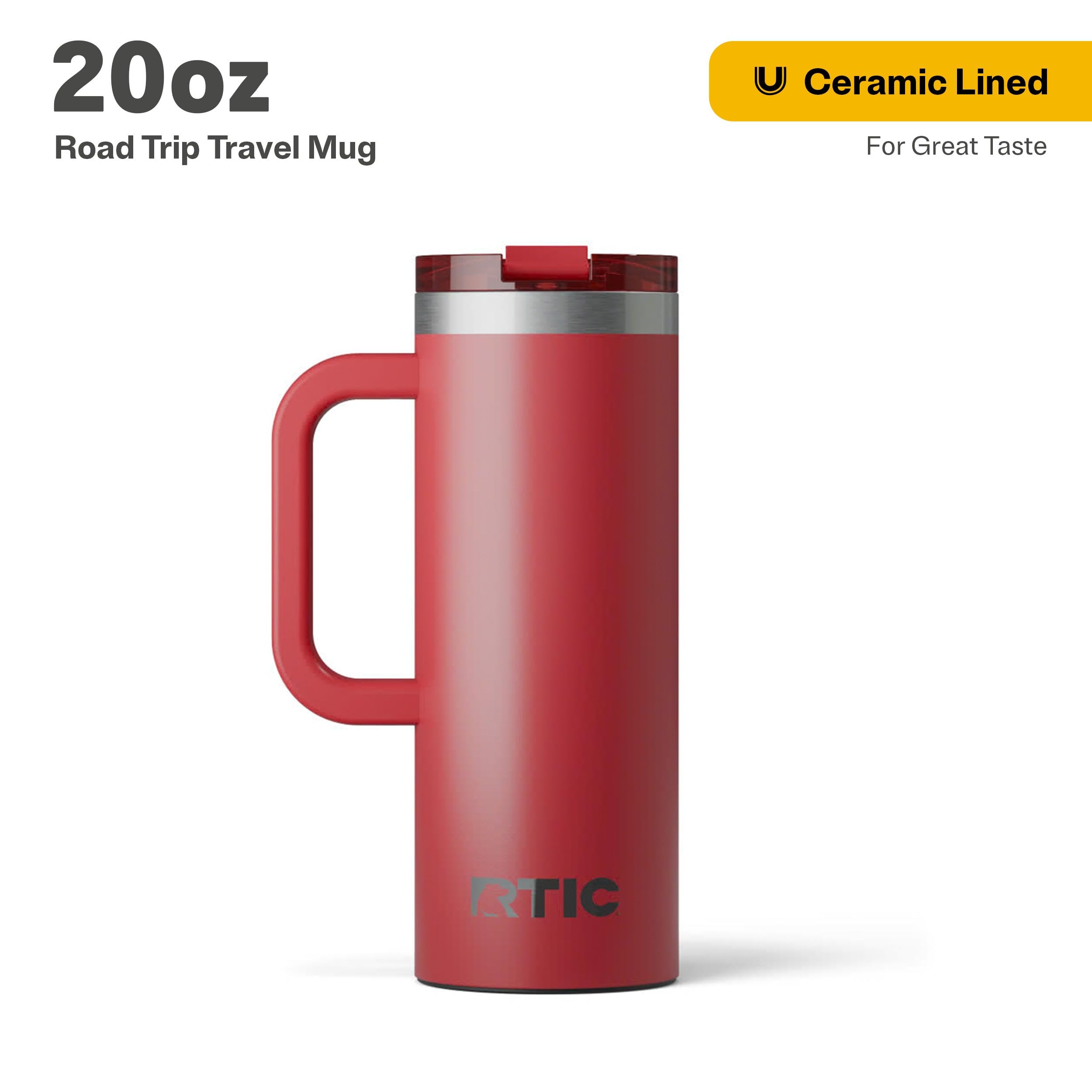 Foto 3 pulgar | Taza De Viaje Rtic Road Trip 600 Ml Con Bandera De Acero Inoxidable, Color Rojo - Venta Internacional.
