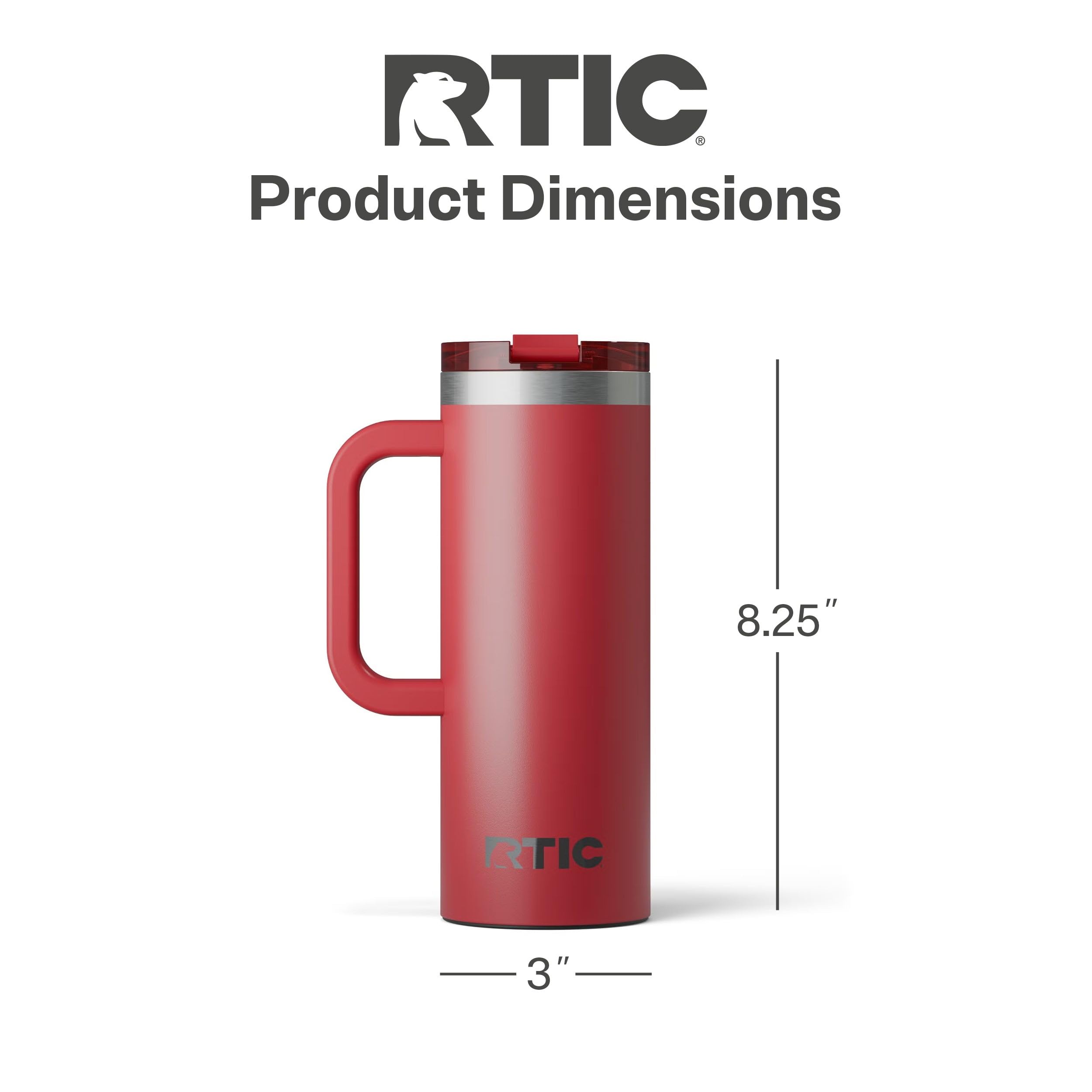 Foto 6 pulgar | Taza De Viaje Rtic Road Trip 600 Ml Con Bandera De Acero Inoxidable, Color Rojo - Venta Internacional.