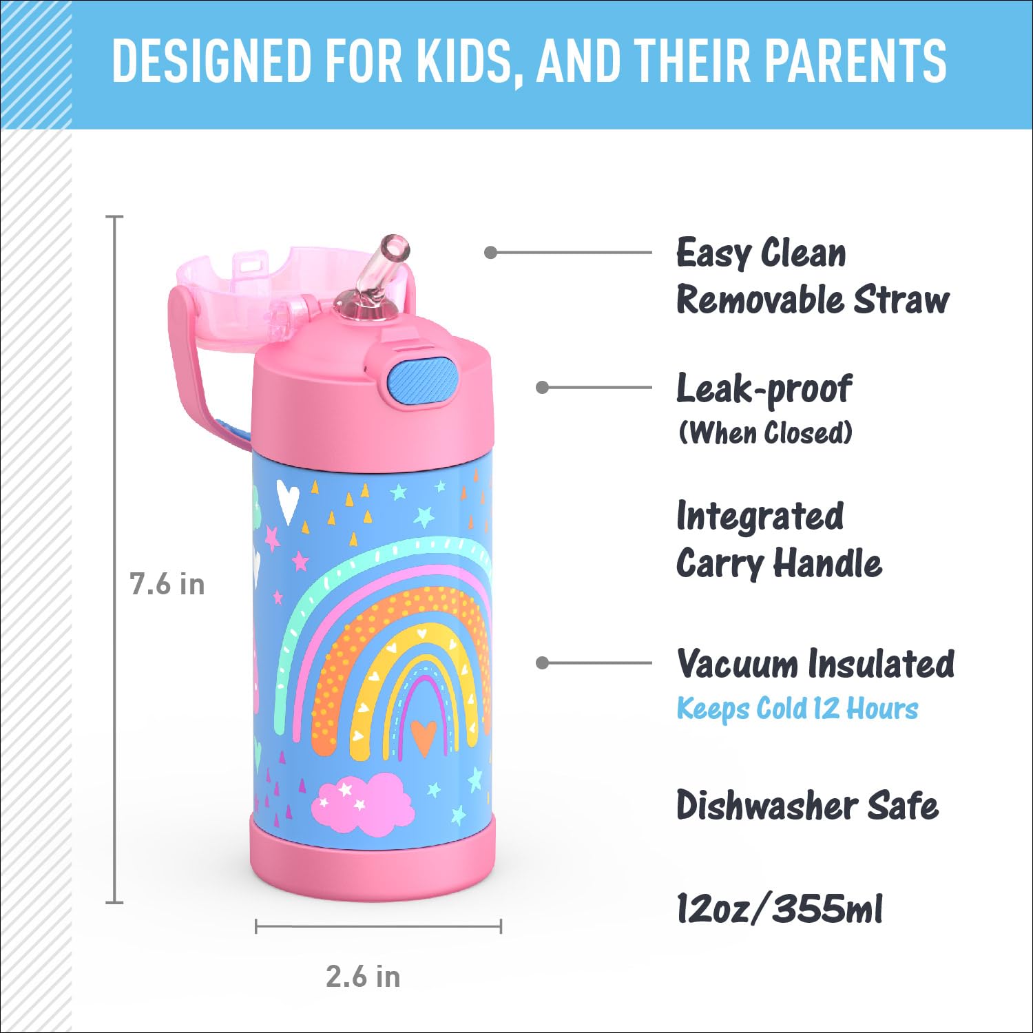 Foto 3 pulgar | Botella De Agua Thermos Funtainer 350 Ml Para Niños De Acero Inoxidable - Venta Internacional.