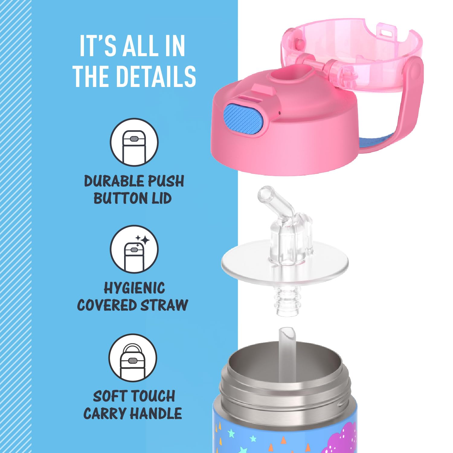 Foto 5 pulgar | Botella De Agua Thermos Funtainer 350 Ml Para Niños De Acero Inoxidable - Venta Internacional.