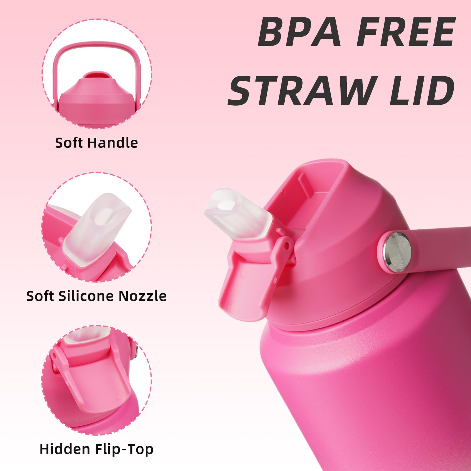 Foto 3 pulgar | Botella De Agua Bjpkpk Con Aislamiento De 1,2 Litros Con Tapa De Pajita De Acero Inoxidable - Venta Internacional.