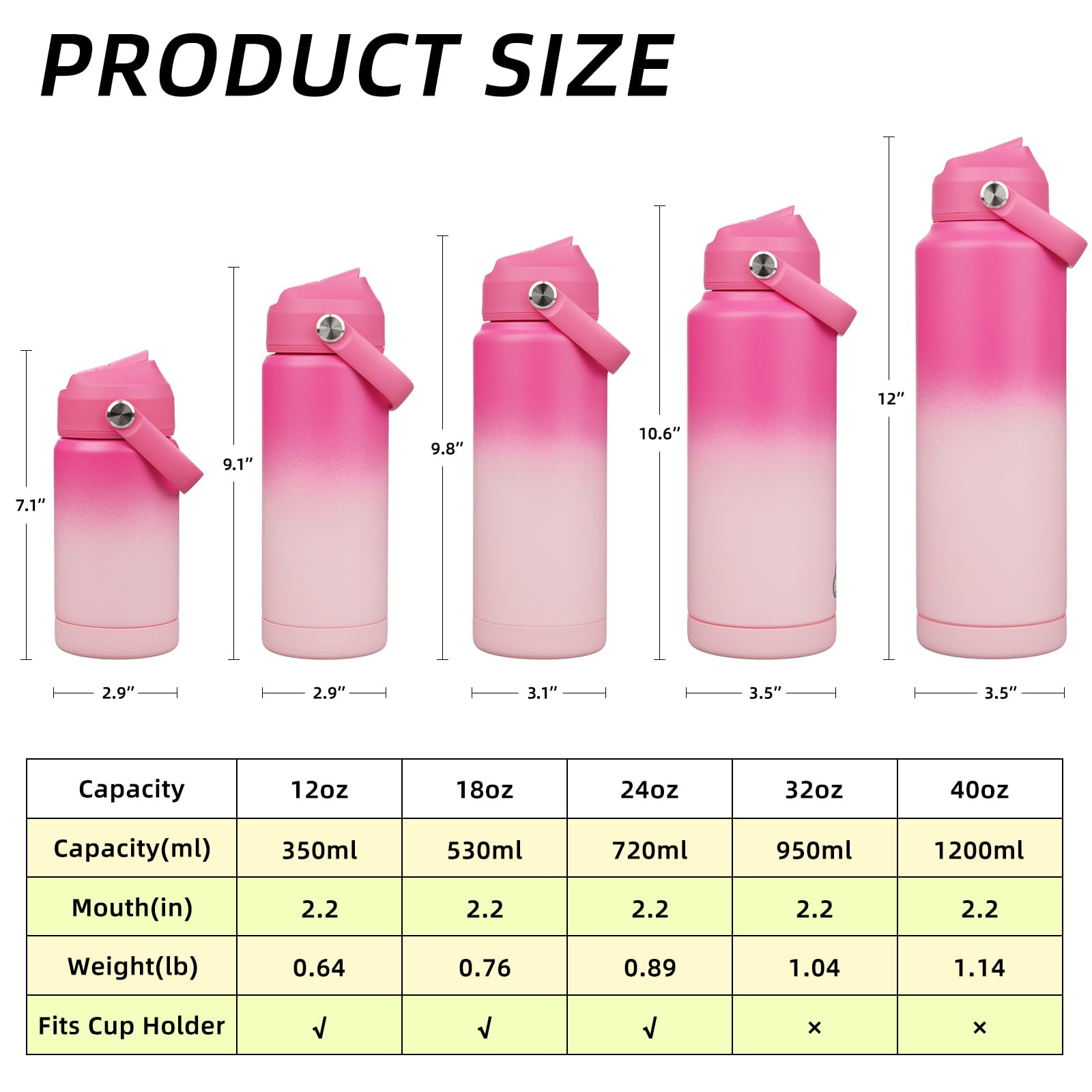Foto 6 pulgar | Botella De Agua Bjpkpk Con Aislamiento De 1,2 Litros Con Tapa De Pajita De Acero Inoxidable - Venta Internacional.