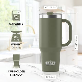 Foto 3 | Termo Greens Steel Beast de Acero Inoxidable 1250 ml Verde Militar - Venta Internacional