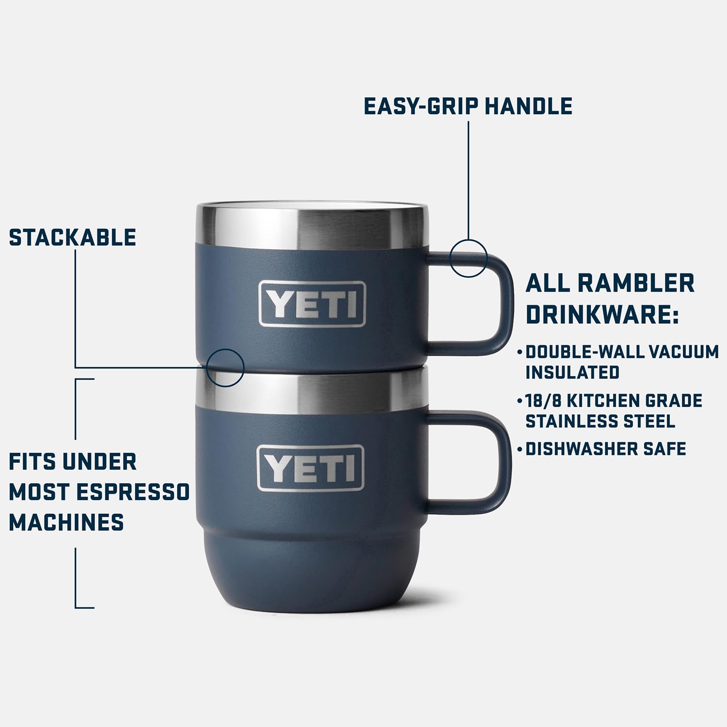 Foto 3 pulgar | Taza Yeti Rambler De Acero Inoxidable Con Aislamiento Al Vacío, 180 Ml, Paquete De 2 Unidades - Venta Internacional.