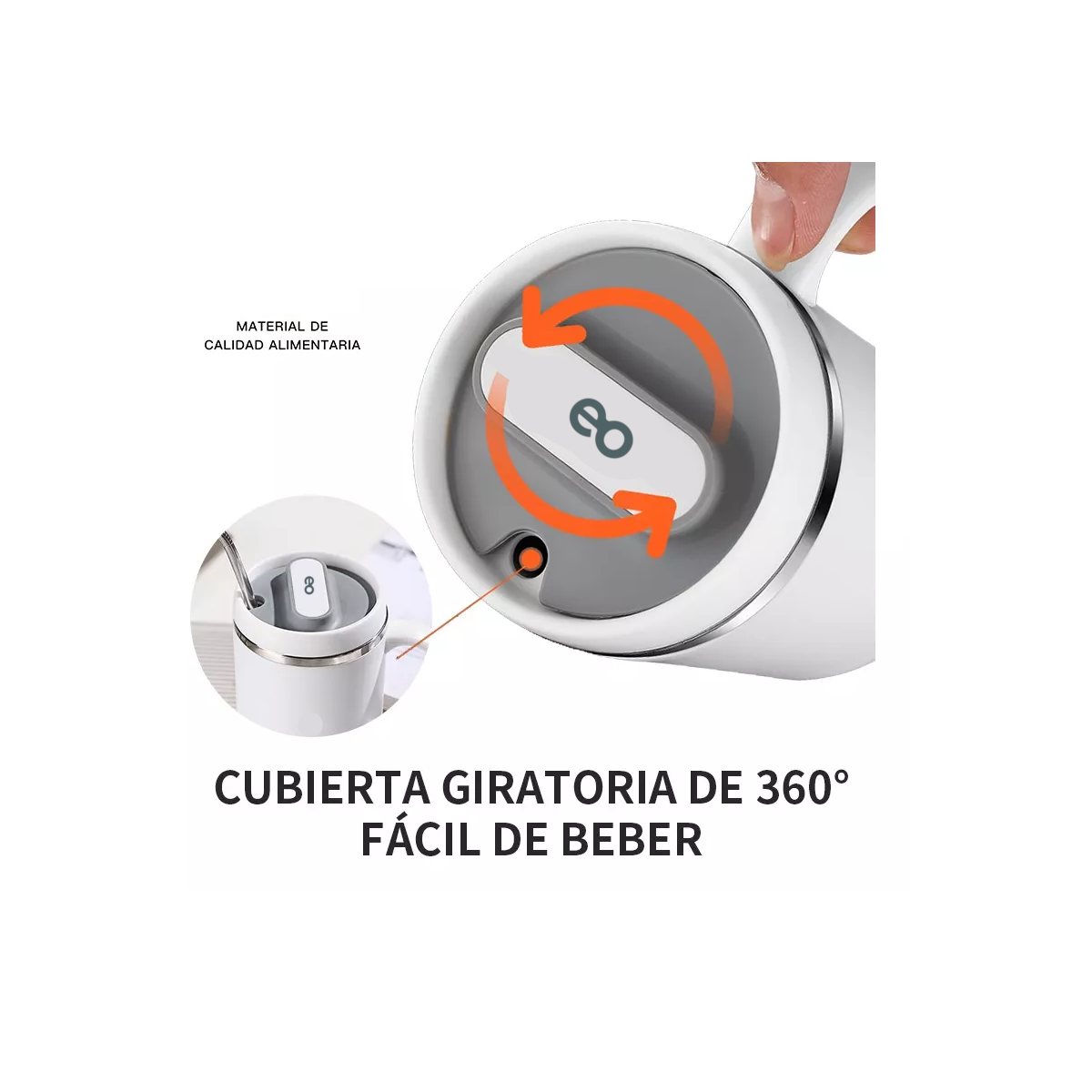 Foto 4 pulgar | Taza De Café De Acero Inoxidable De 500ml Con Asa Eo Safe Imports Esi-14194--1 Gris