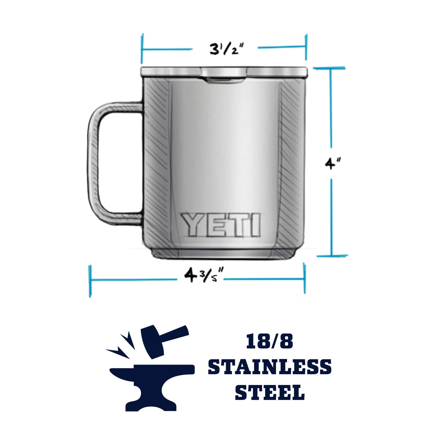 Foto 5 pulgar | Taza Yeti Rambler De Acero Inoxidable Con Aislamiento Al Vacío De 300 Ml - Venta Internacional.