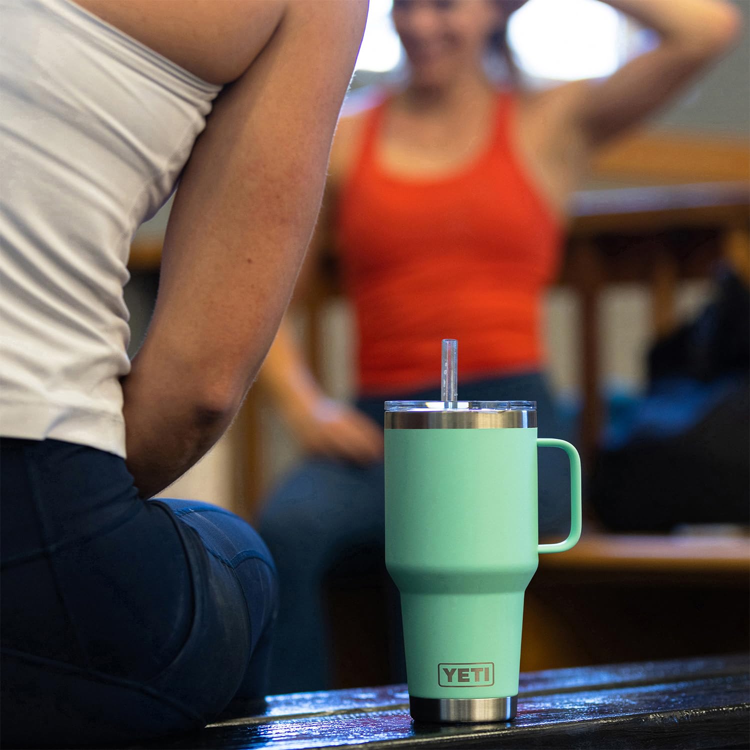 Foto 2 | Taza Yeti Rambler De 1 Litro Con Tapa De Pajita De Acero Inoxidable Con Aislamiento Al Vacío - Venta Internacional.
