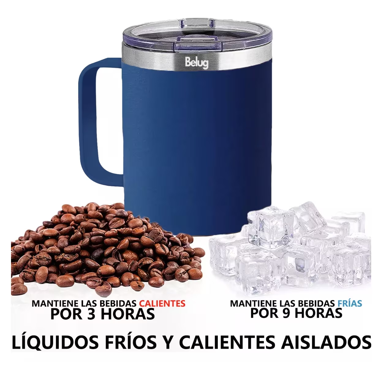 Foto 4 pulgar | Vaso Térmico De Acero Inoxidable 12 Oz Portátil Belug Azul Marino