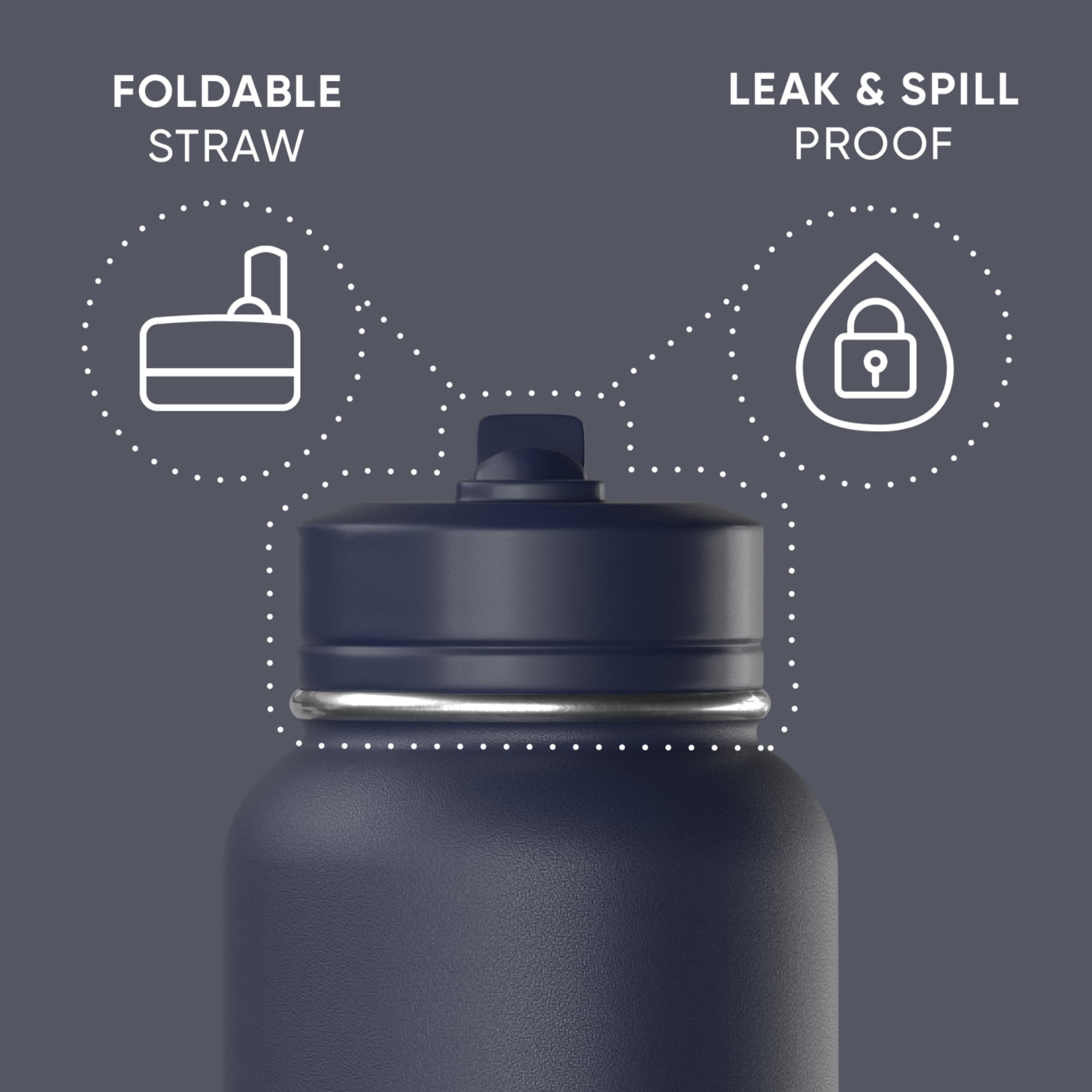 Foto 3 pulgar | Botella De Agua Hydrapeak Sport Con Aislamiento De 950 Ml Con Pajita Y Vaso - Venta Internacional.