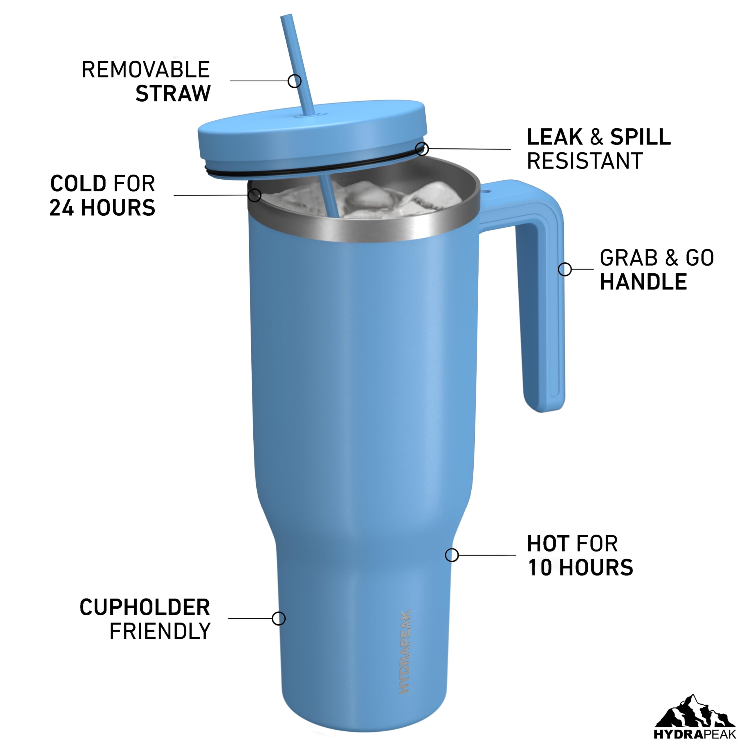 Foto 2 | Vaso Aislante Hydrapeak Voyager De 1,2 L Con Pajita Y Asa - Venta Internacional.
