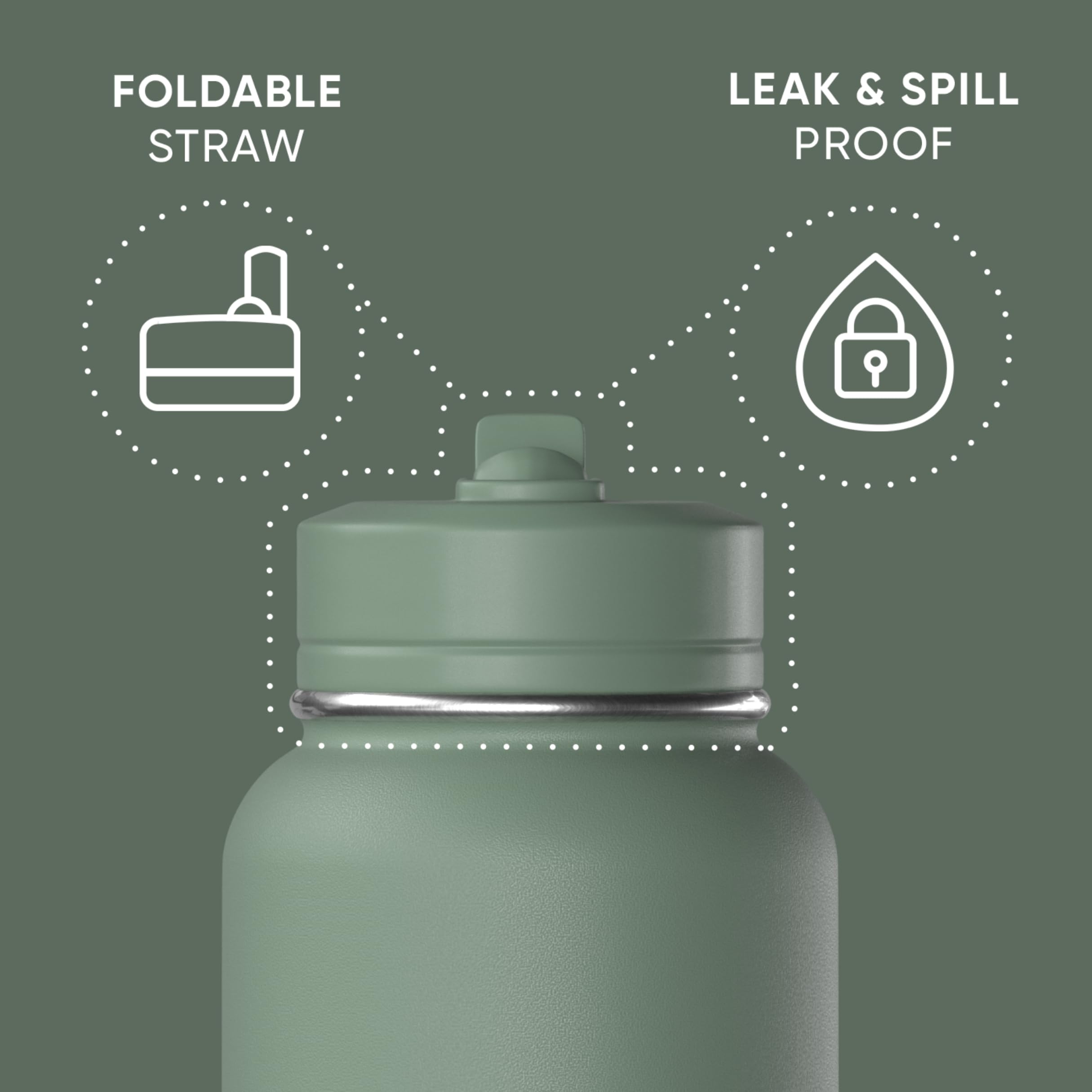 Foto 3 pulgar | Botella De Agua Hydrapeak Sport Con Aislamiento De Acero Inoxidable De 950 Ml - Venta Internacional.