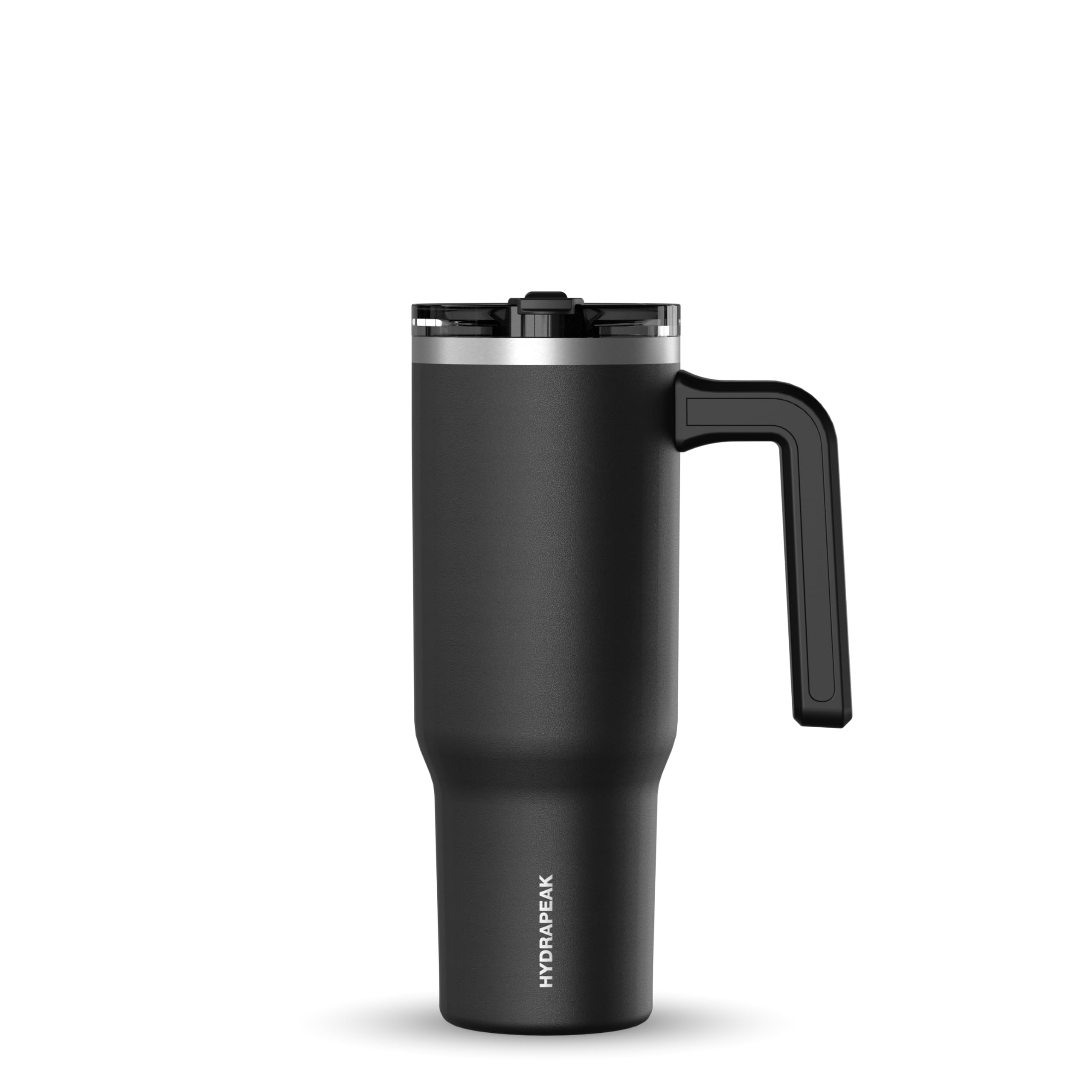 Vaso Hydrapeak Voyager De 950 Ml Con Asa Y Tapa Con Pajita, Color Negro - Venta Internacional.