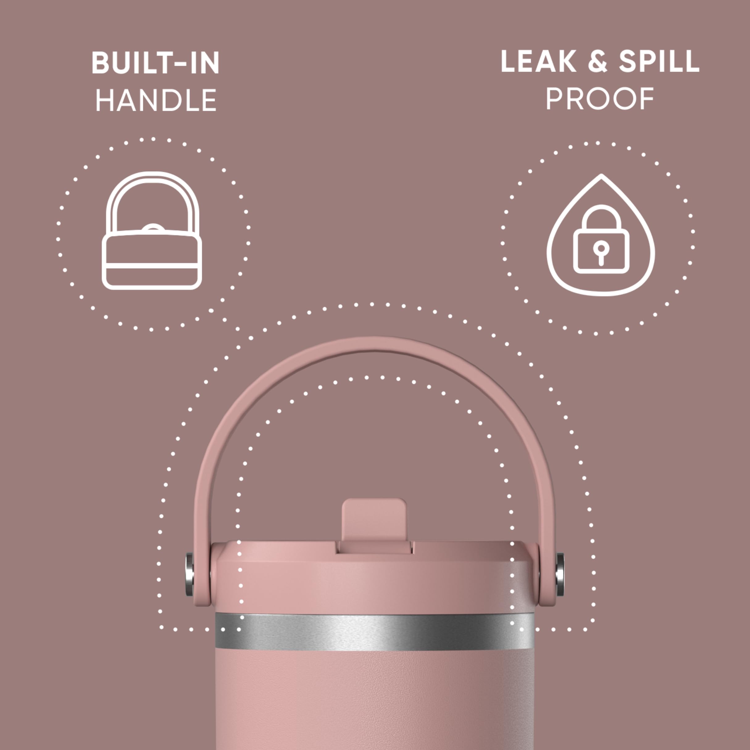 Foto 3 pulgar | Vaso Hydrapeak Nomad De 950 Ml Con Asa Y Tapa Con Pajita, Palisandro - Venta Internacional.