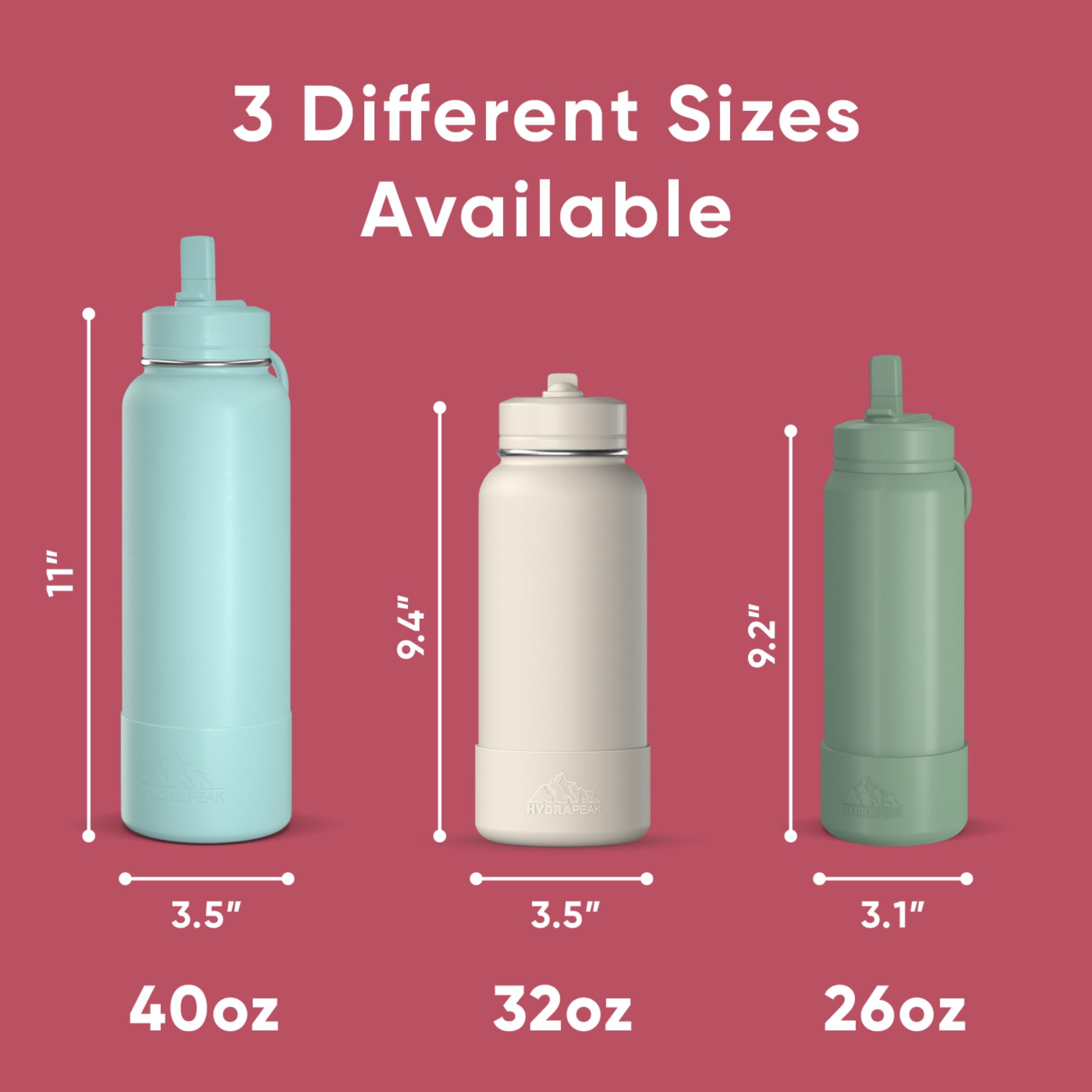 Foto 5 pulgar | Botella De Agua Hydrapeak Sport Con Aislamiento De 950 Ml, Color Rosa Intenso - Venta Internacional.