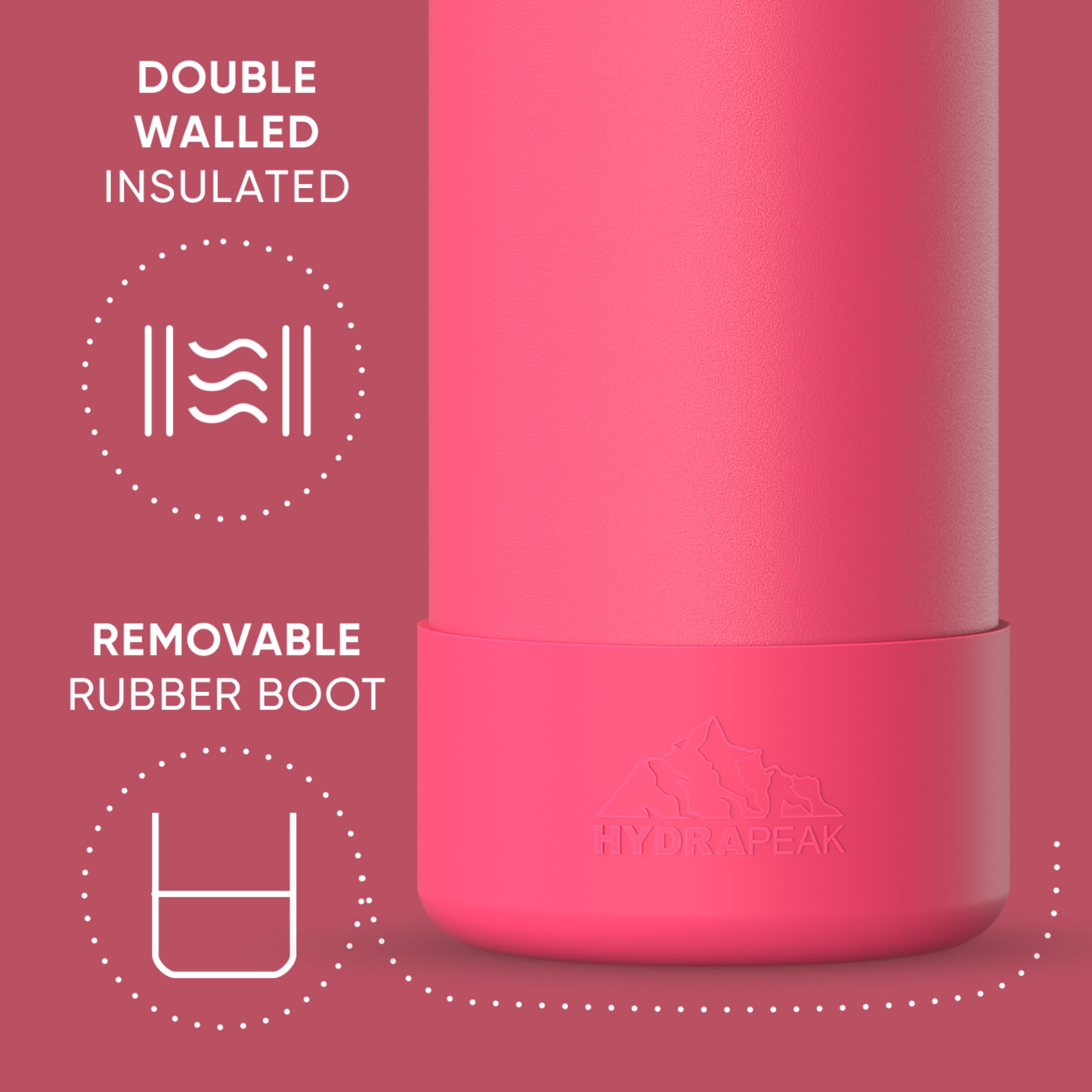 Foto 6 pulgar | Botella De Agua Hydrapeak Sport Con Aislamiento De 950 Ml, Color Rosa Intenso - Venta Internacional.