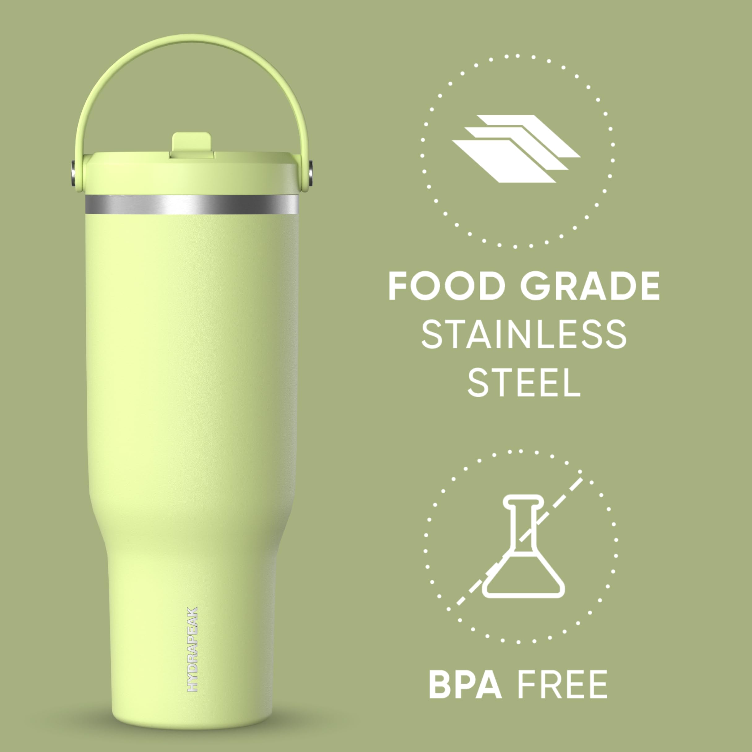 Foto 5 pulgar | Vaso Hydrapeak Nomad De 1,2 L Con Asa Y Tapa Para Sorbos De Acero Inoxidable - Venta Internacional.