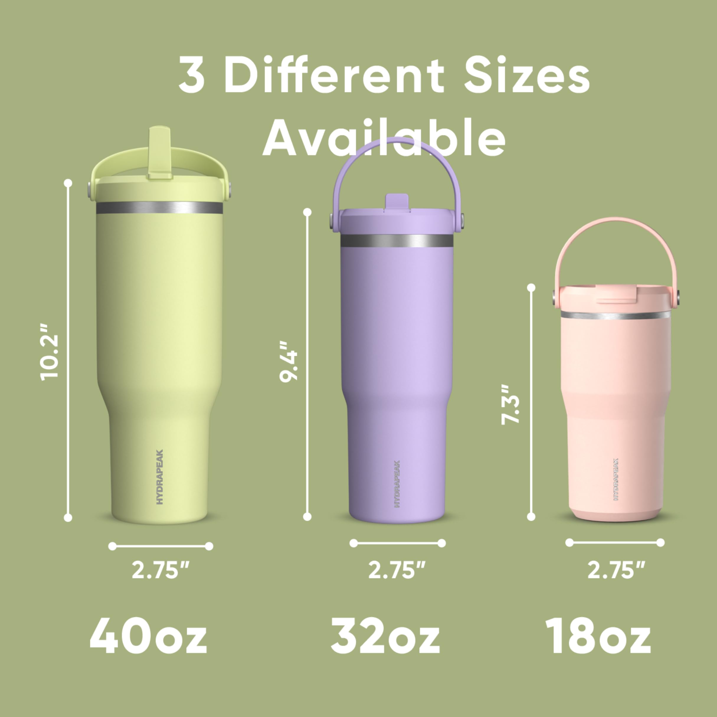 Foto 6 pulgar | Vaso Hydrapeak Nomad De 1,2 L Con Asa Y Tapa Para Sorbos De Acero Inoxidable - Venta Internacional.