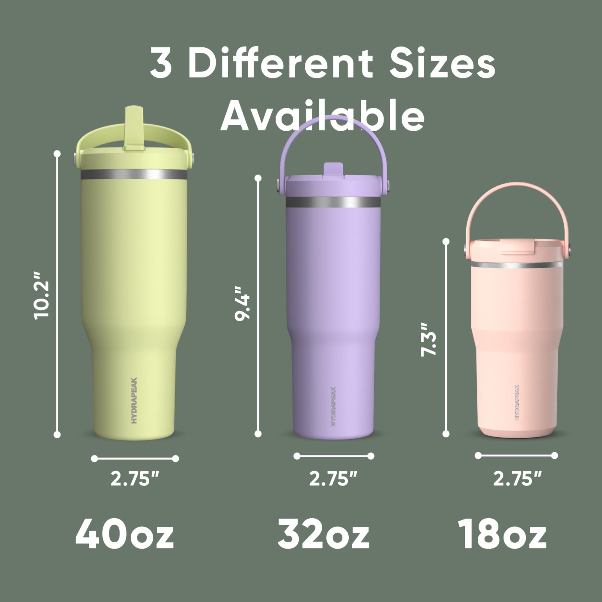 Foto 6 pulgar | Vaso Hydrapeak Nomad De 950 Ml Con Asa Y Tapa Con Pajita, Acero Inoxidable - Venta Internacional.